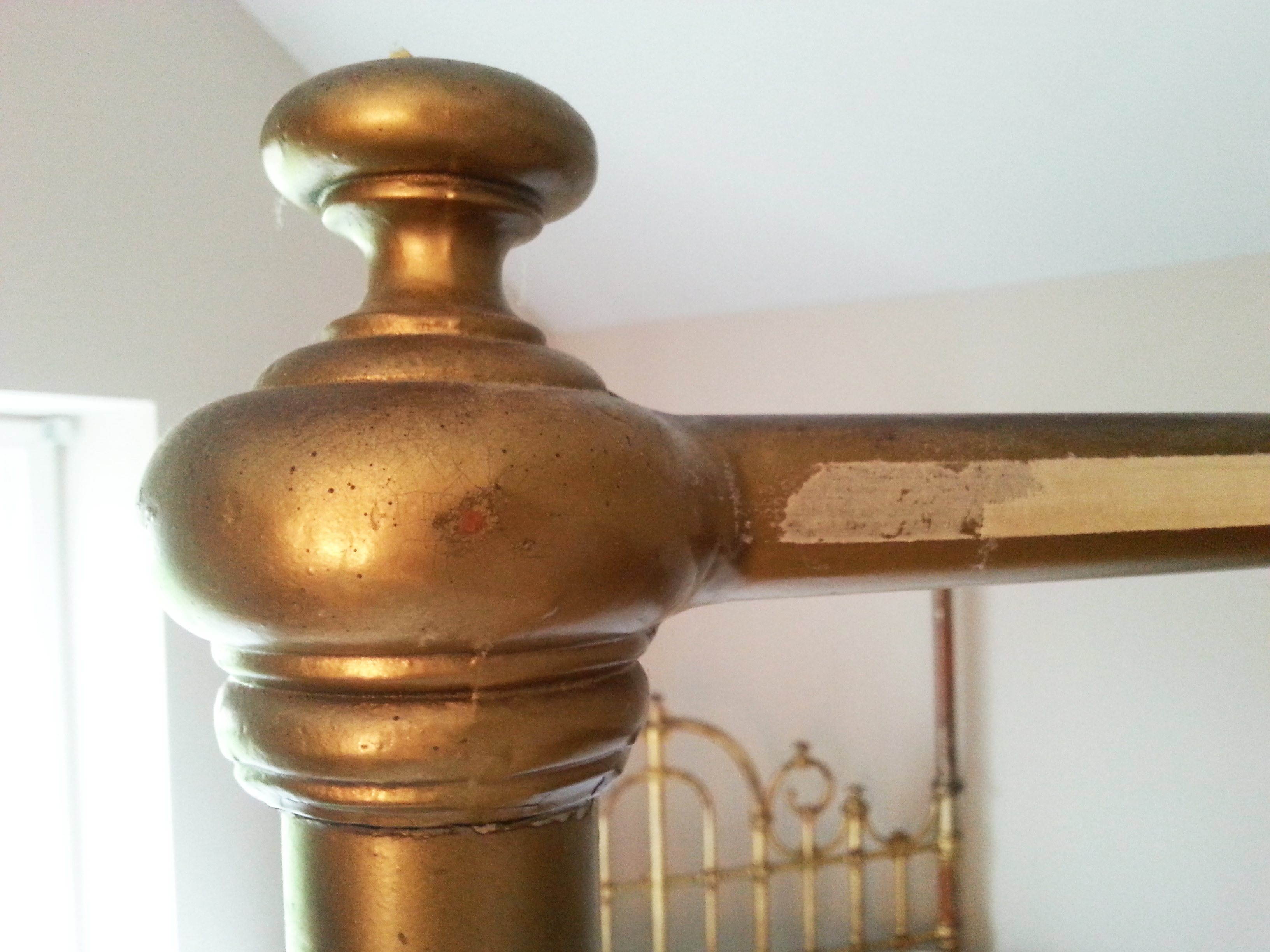 Queen Size Brass Plated Canopy Bed Frame