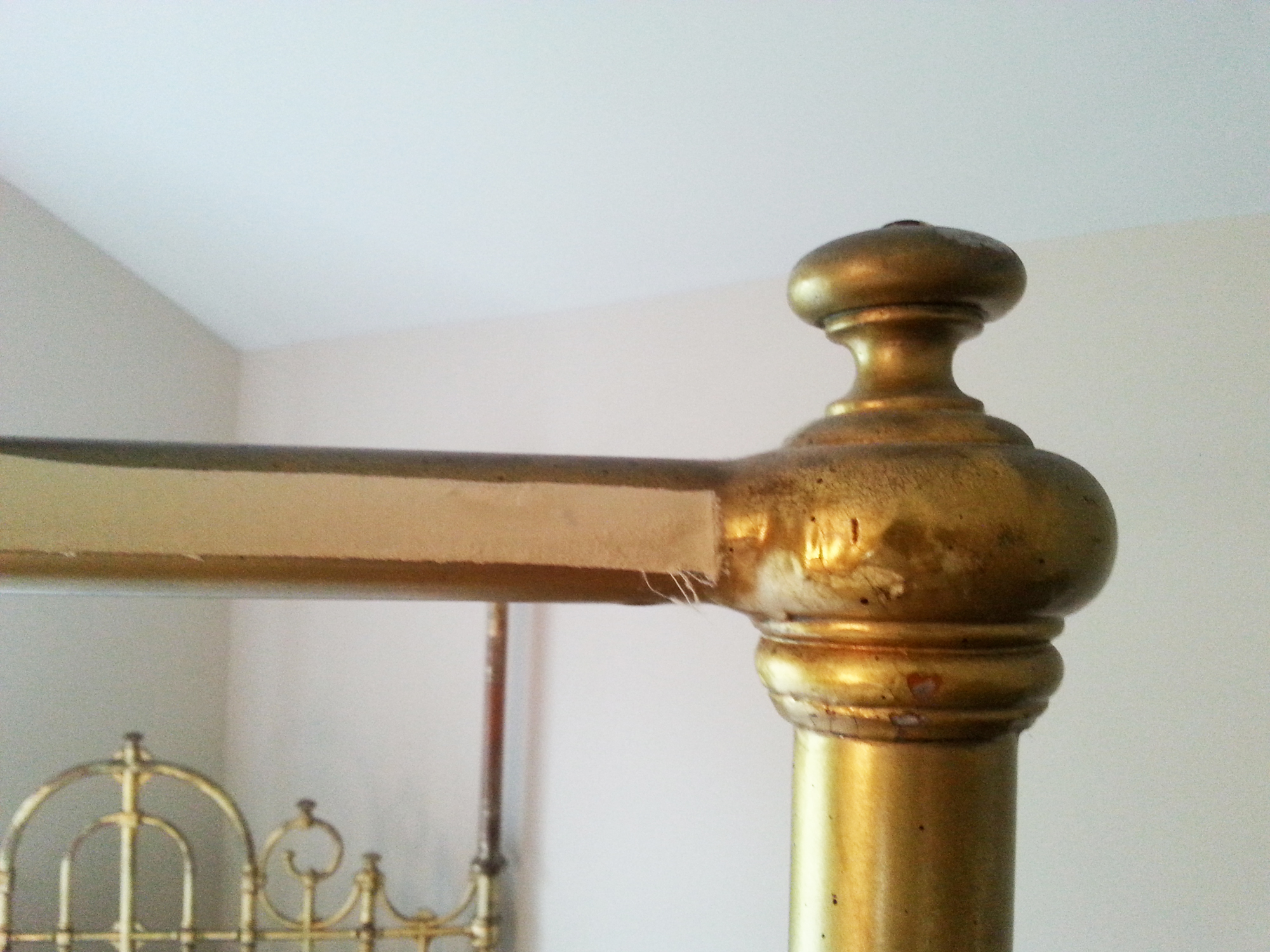 Queen Size Brass Plated Canopy Bed Frame