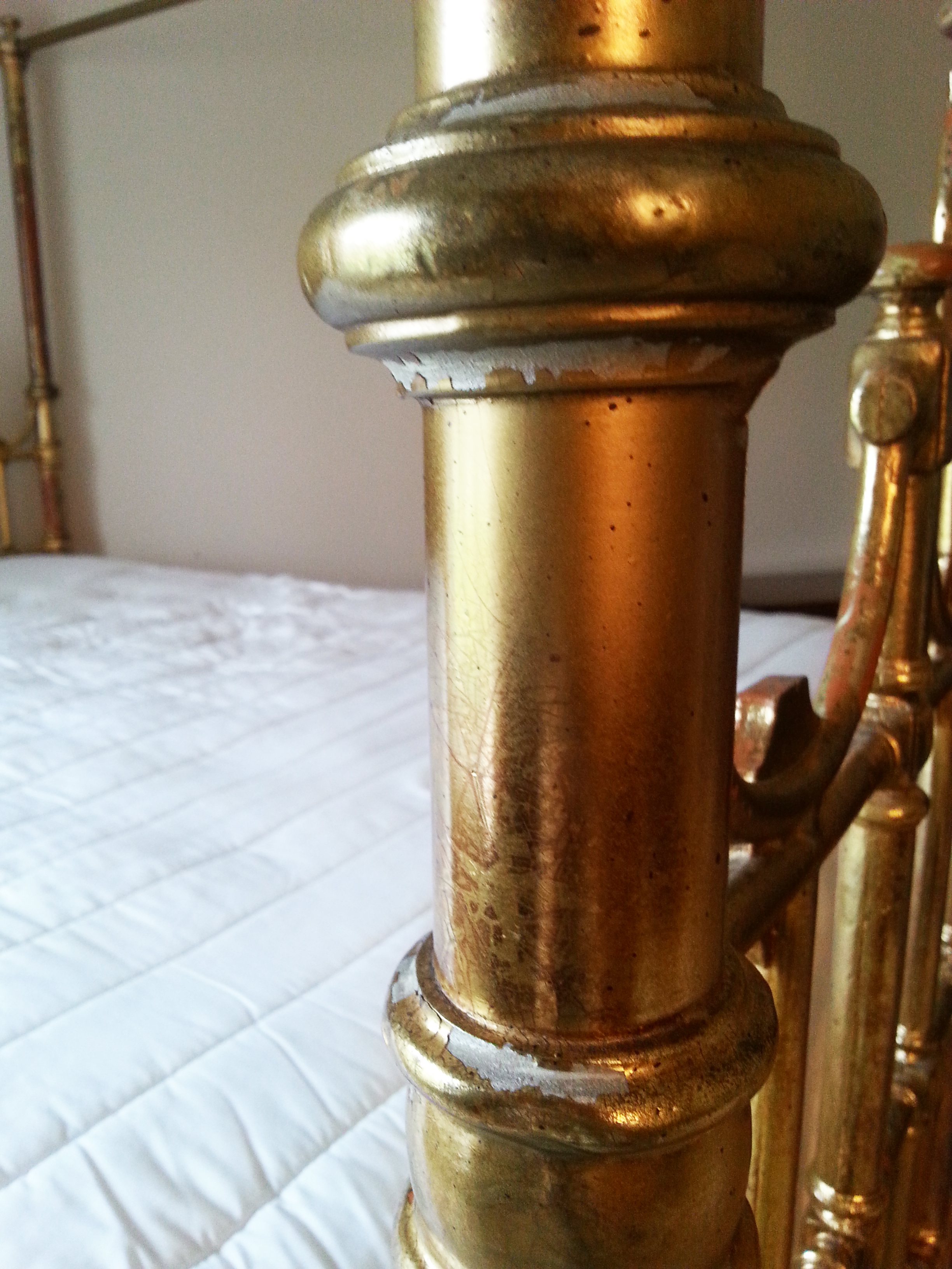 Queen Size Brass Plated Canopy Bed Frame