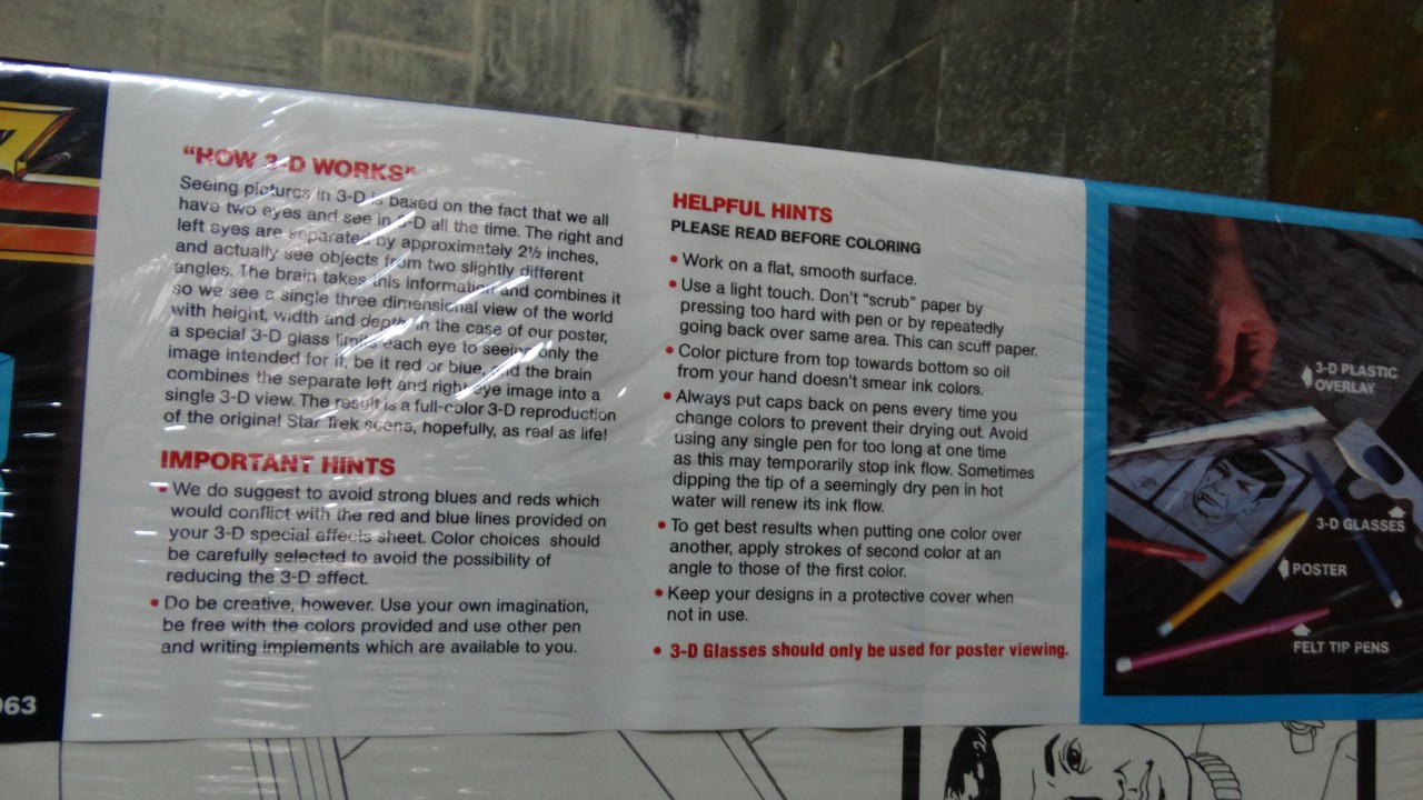 1983 "Star Trek III" 3D Coloring Poster