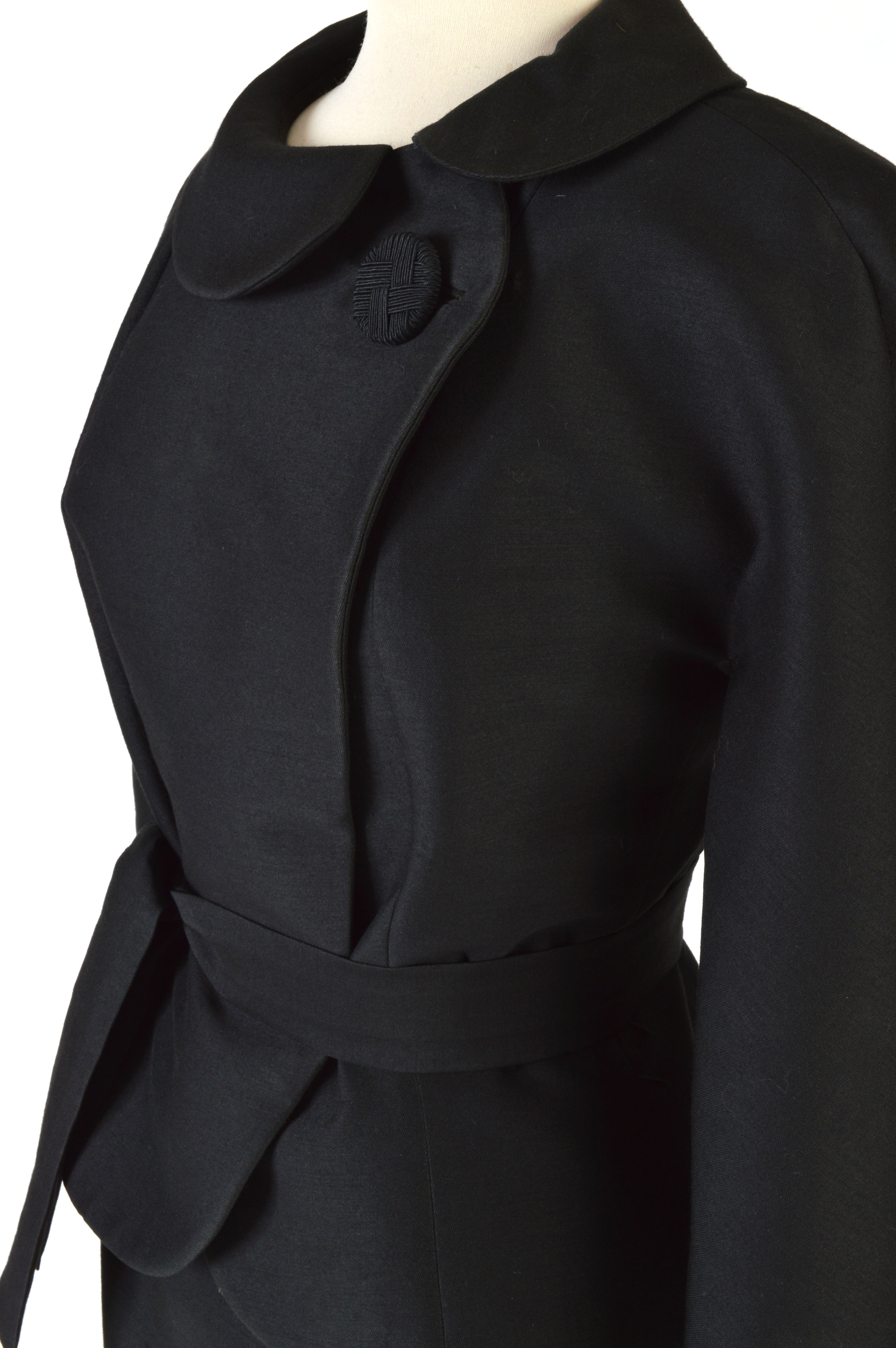 Stylish 1960s Vintage Black Wool Suit
