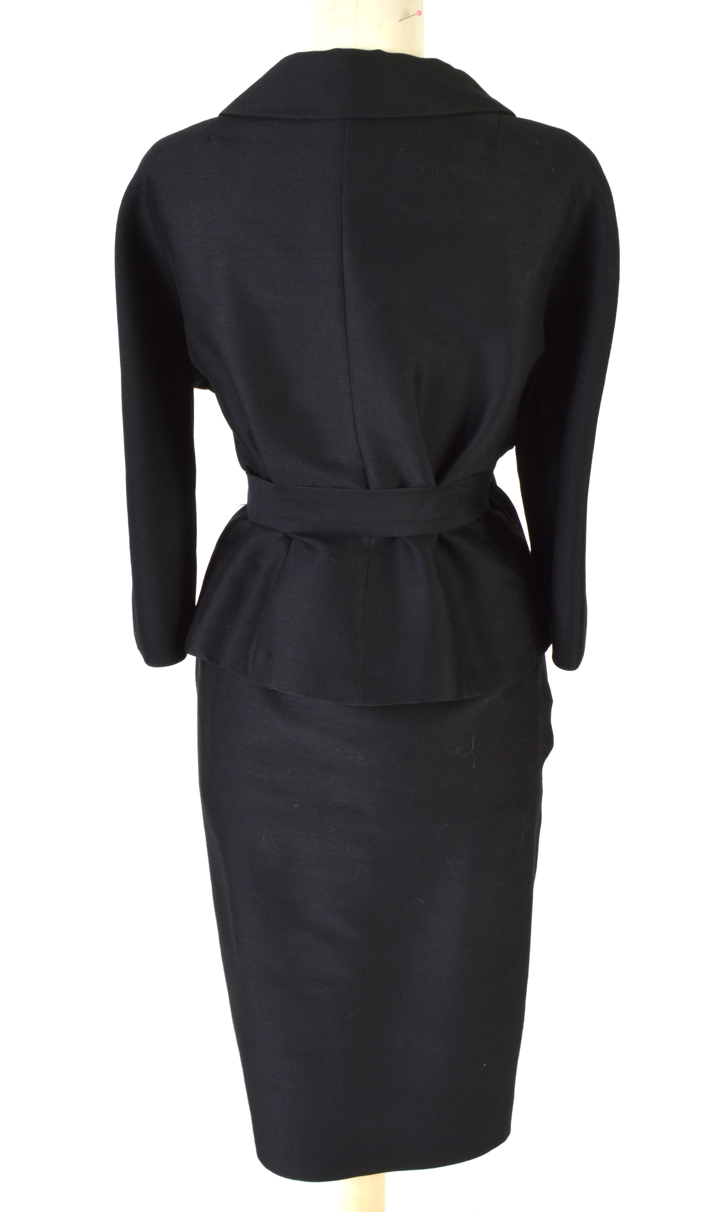 Stylish 1960s Vintage Black Wool Suit