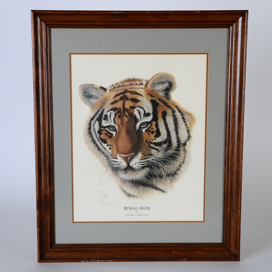 I. H. Farnsworth Signed Print Titled "Bengal Tiger"
