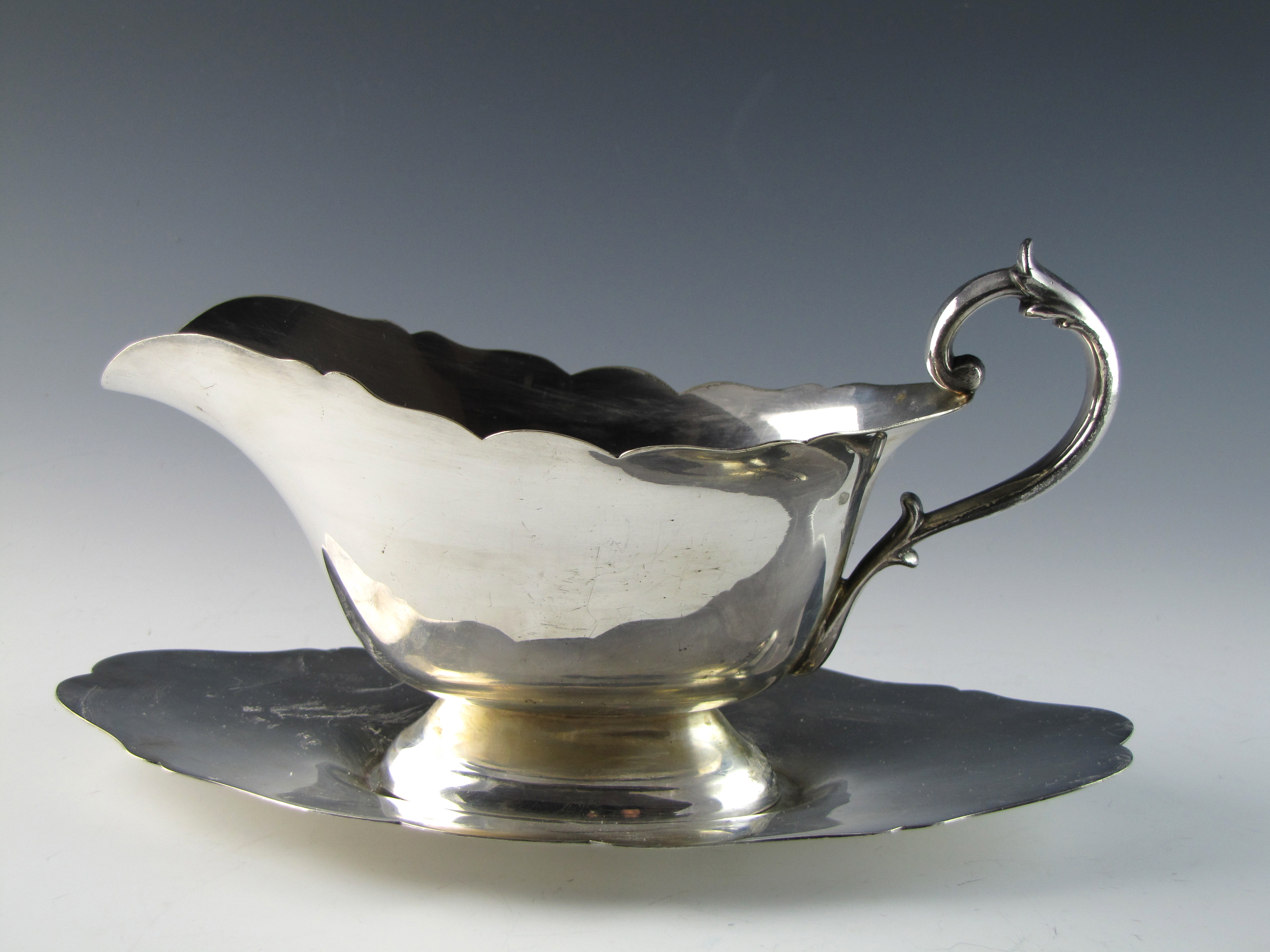 Lenox Salt and Pepper Kittens and Silver Plate Gravy Set