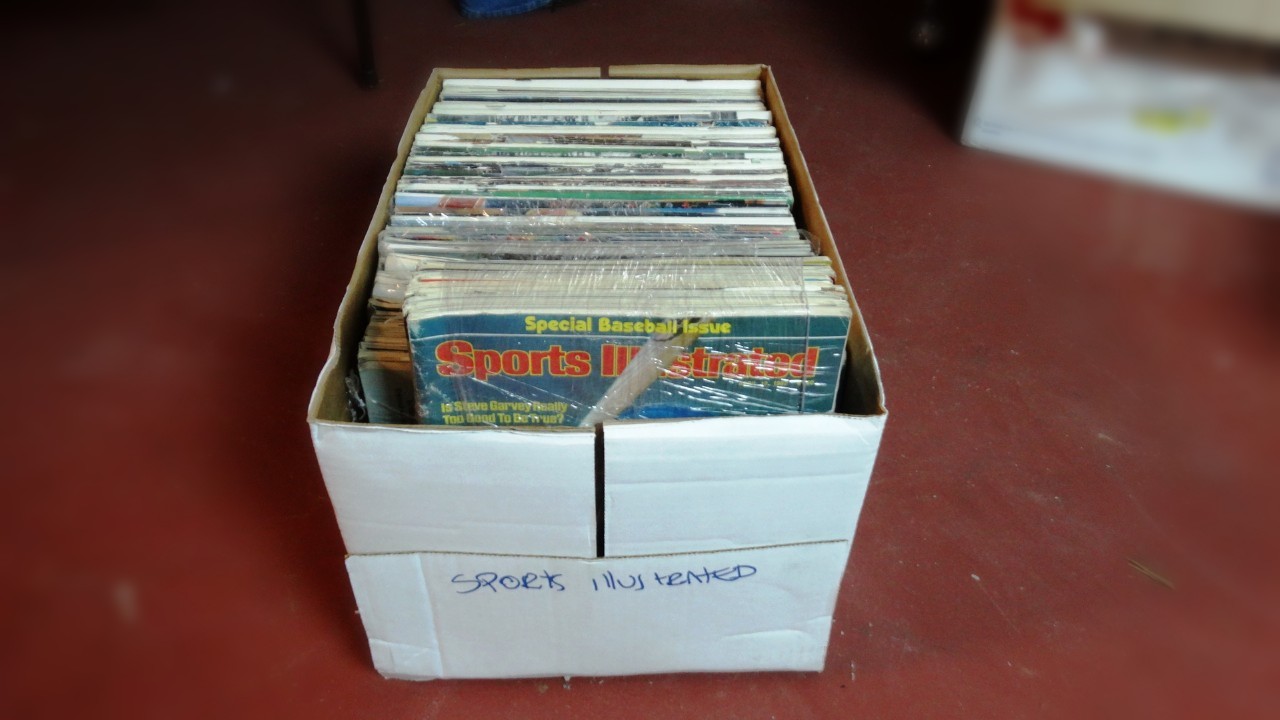 Box of Sports Illustrated Magazines Late 70s to Early 80s