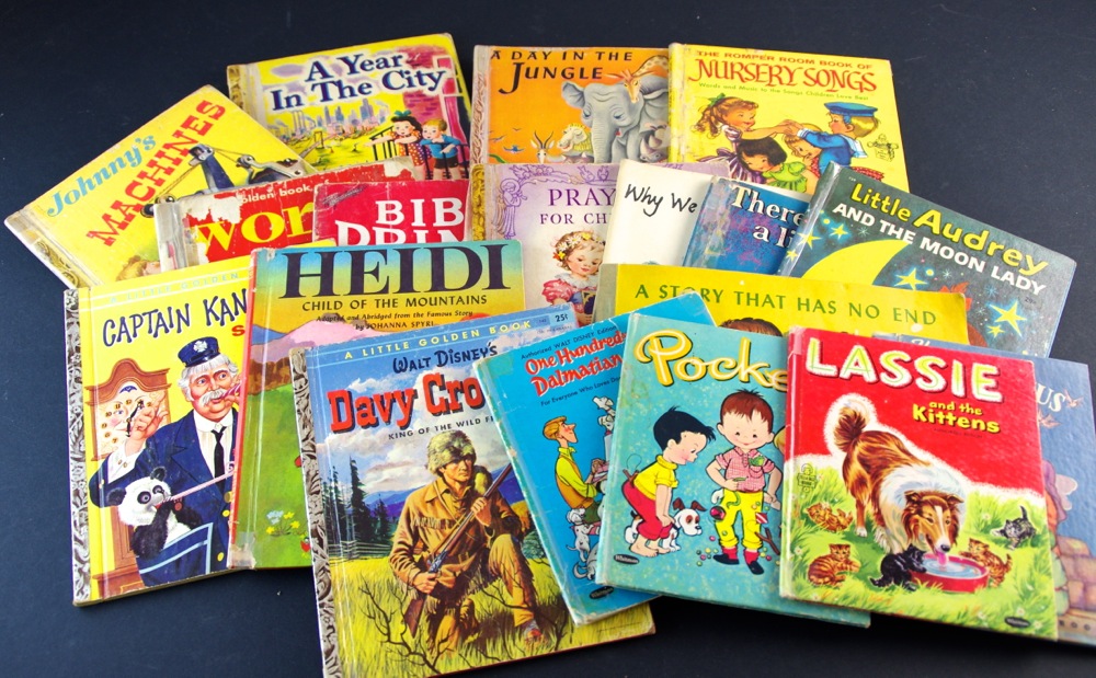 Vintage Children's Books with signed book by Seckatary Hawkins