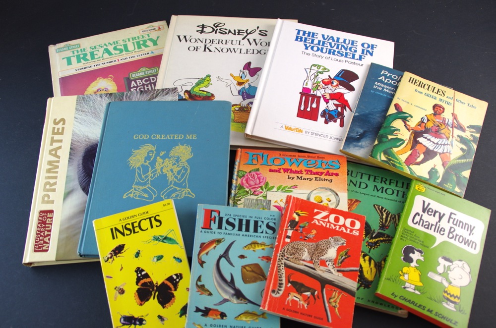 Vintage Children's Books with signed book by Seckatary Hawkins