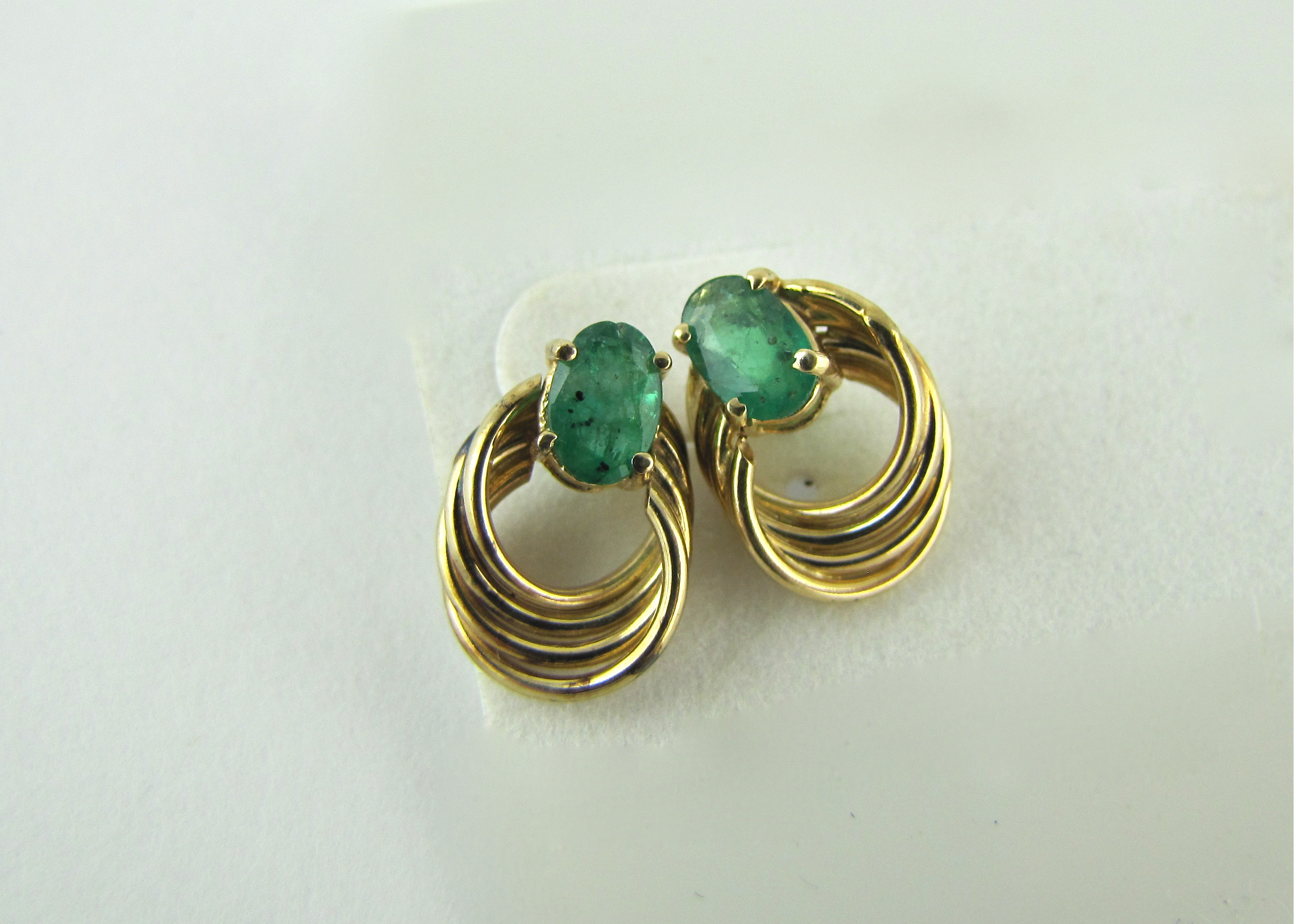 14K Gold and Emerald Earrings