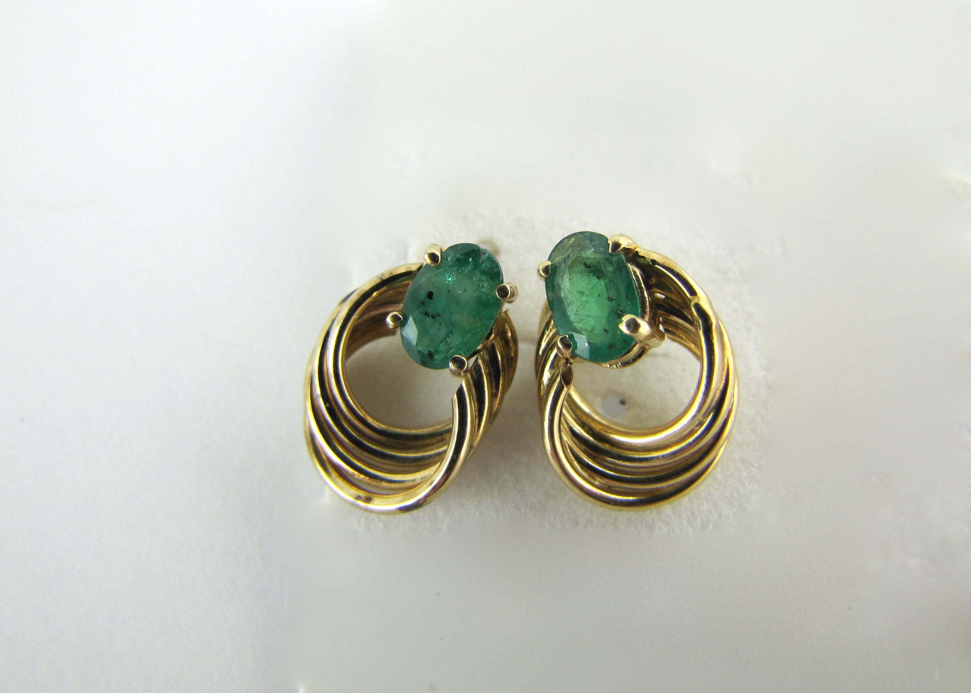 14K Gold and Emerald Earrings