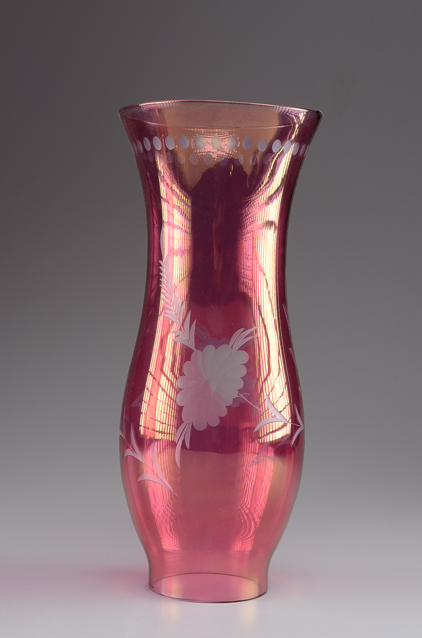 Pair of Lovely Cranberry Glass Tall Shades