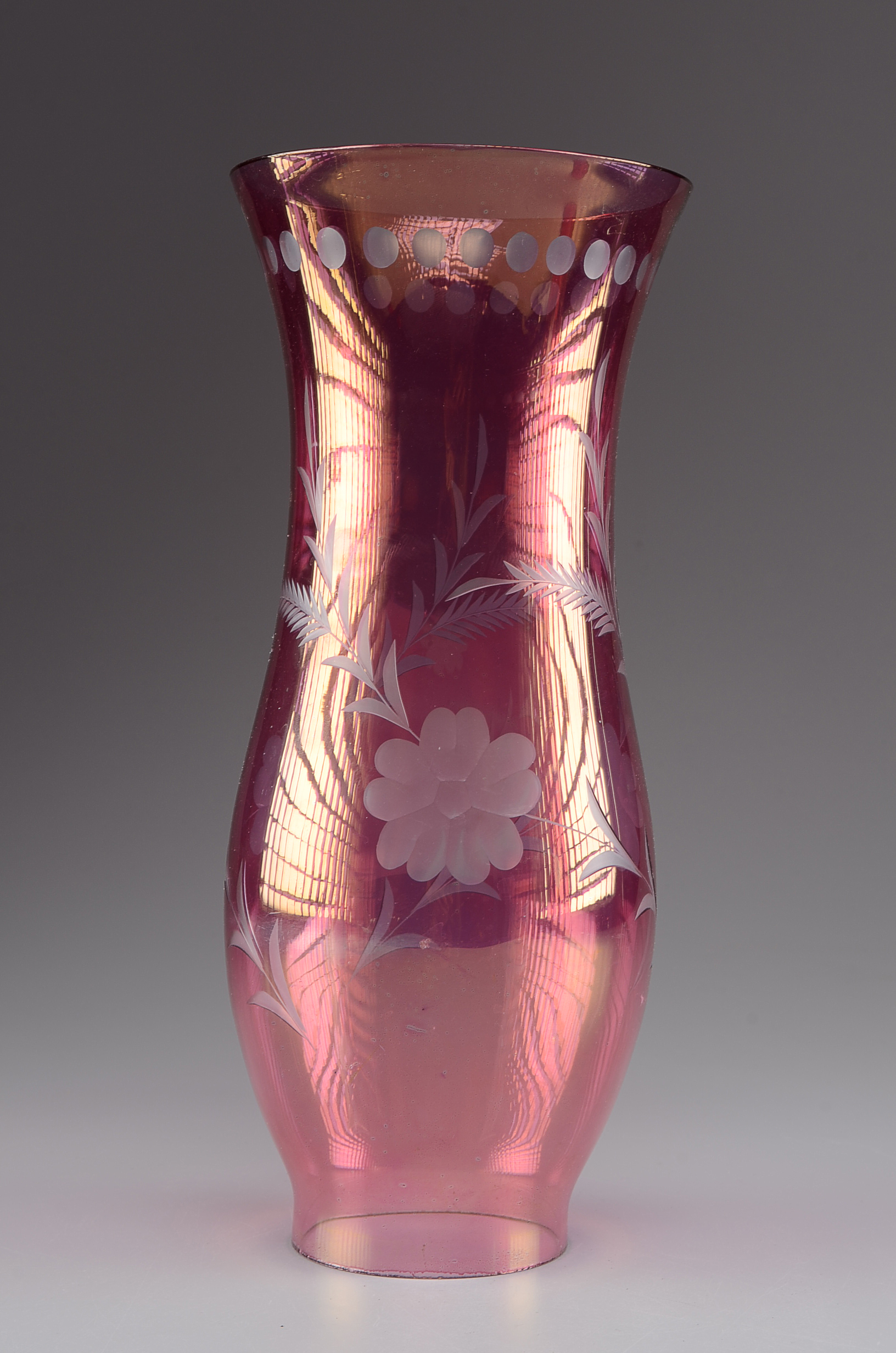 Pair of Lovely Cranberry Glass Tall Shades