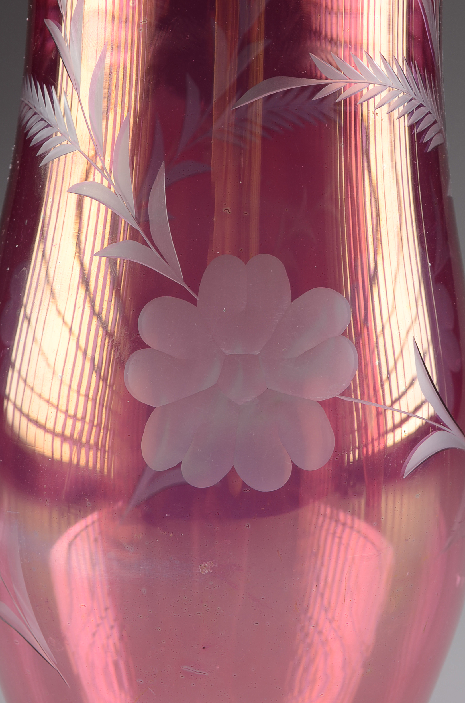 Pair of Lovely Cranberry Glass Tall Shades