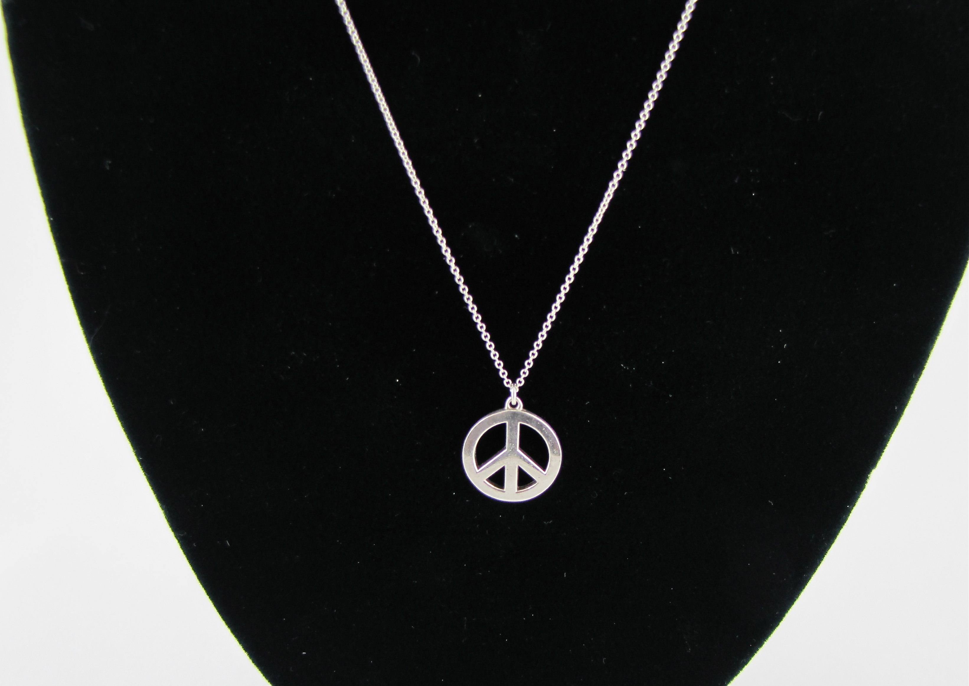 Tiffany & Co. Sterling Peace Pendant and Chain