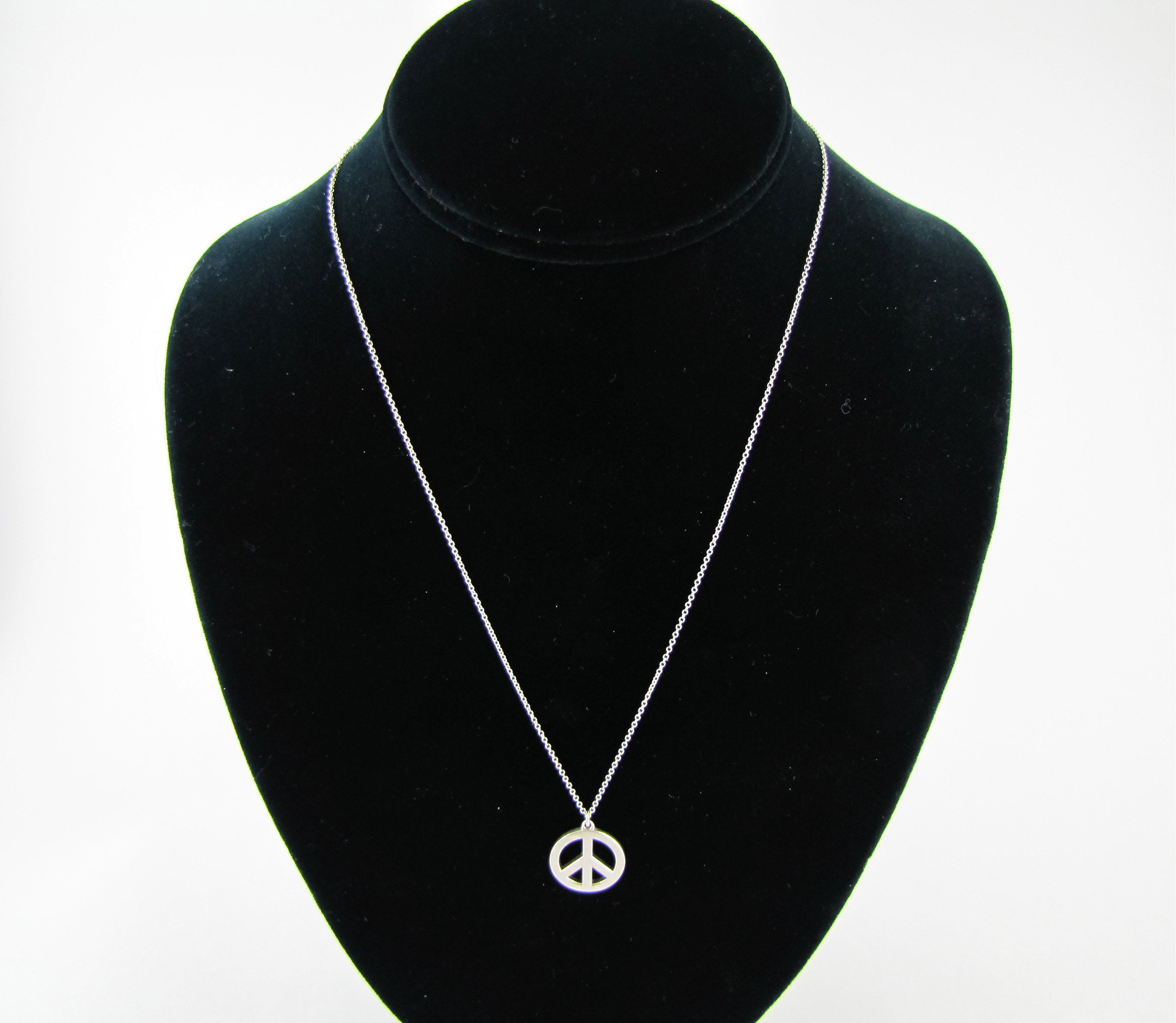 Tiffany & Co. Sterling Peace Pendant and Chain
