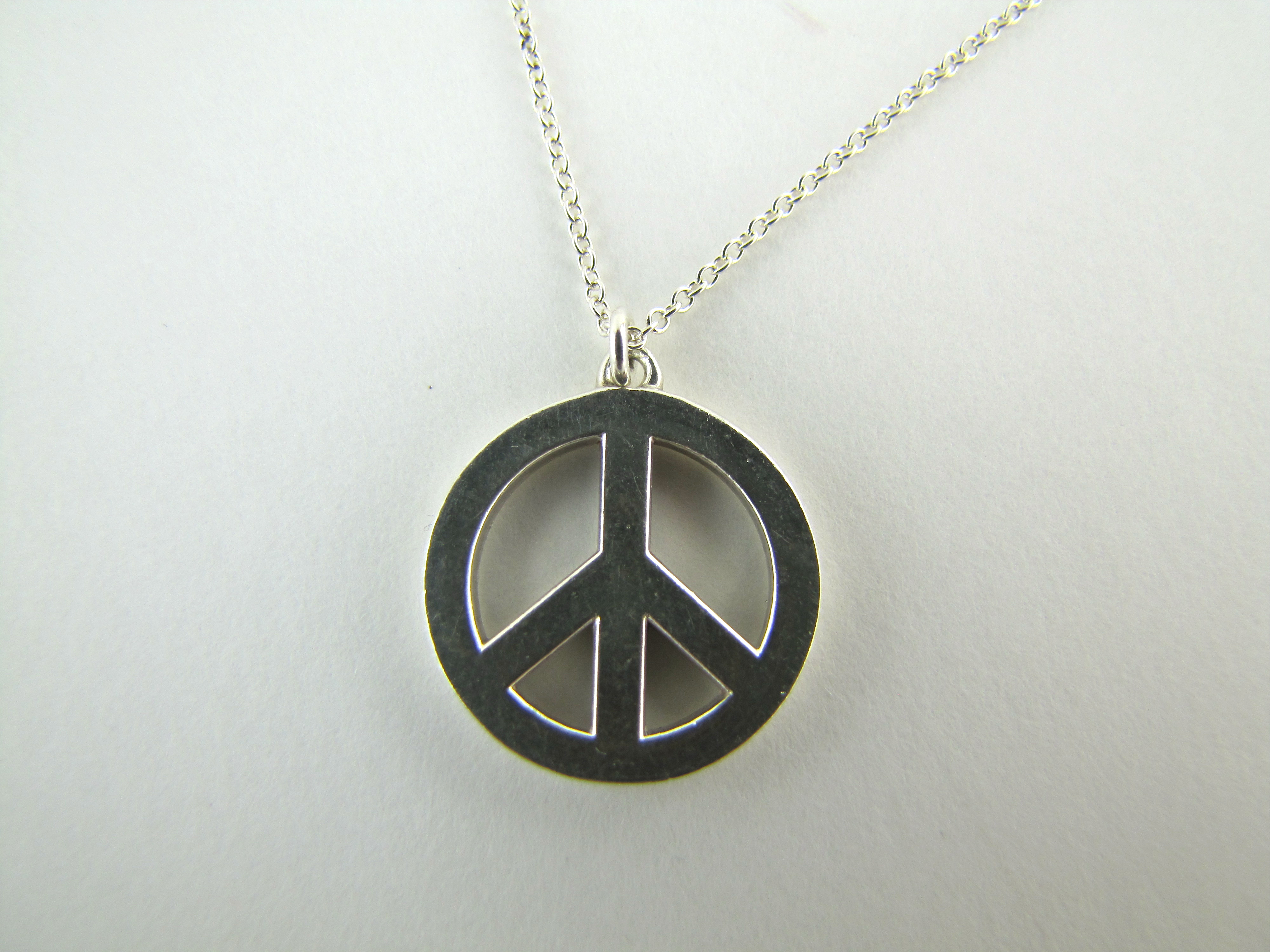 Tiffany & Co. Sterling Peace Pendant and Chain