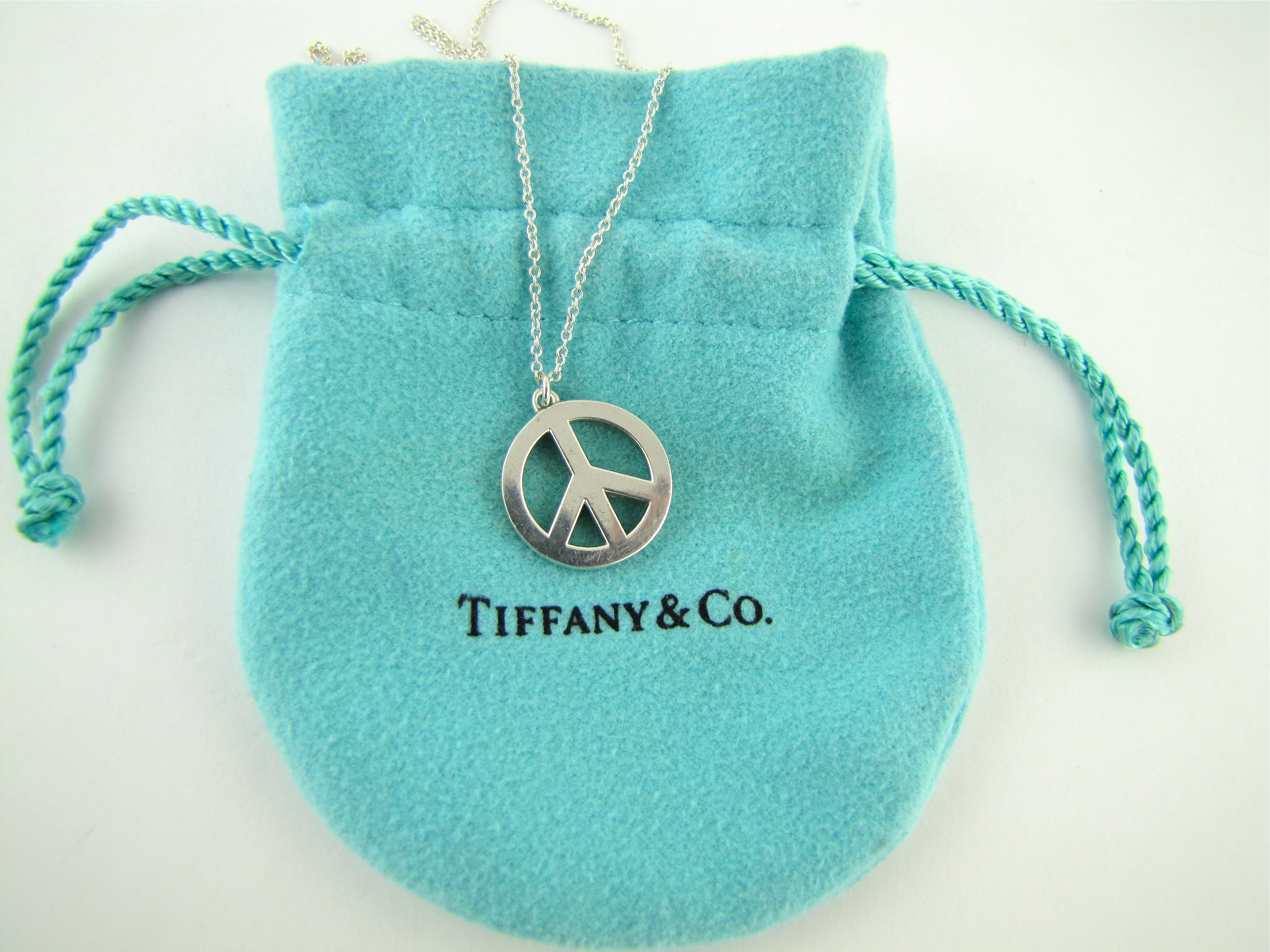 Tiffany & Co. Sterling Peace Pendant and Chain