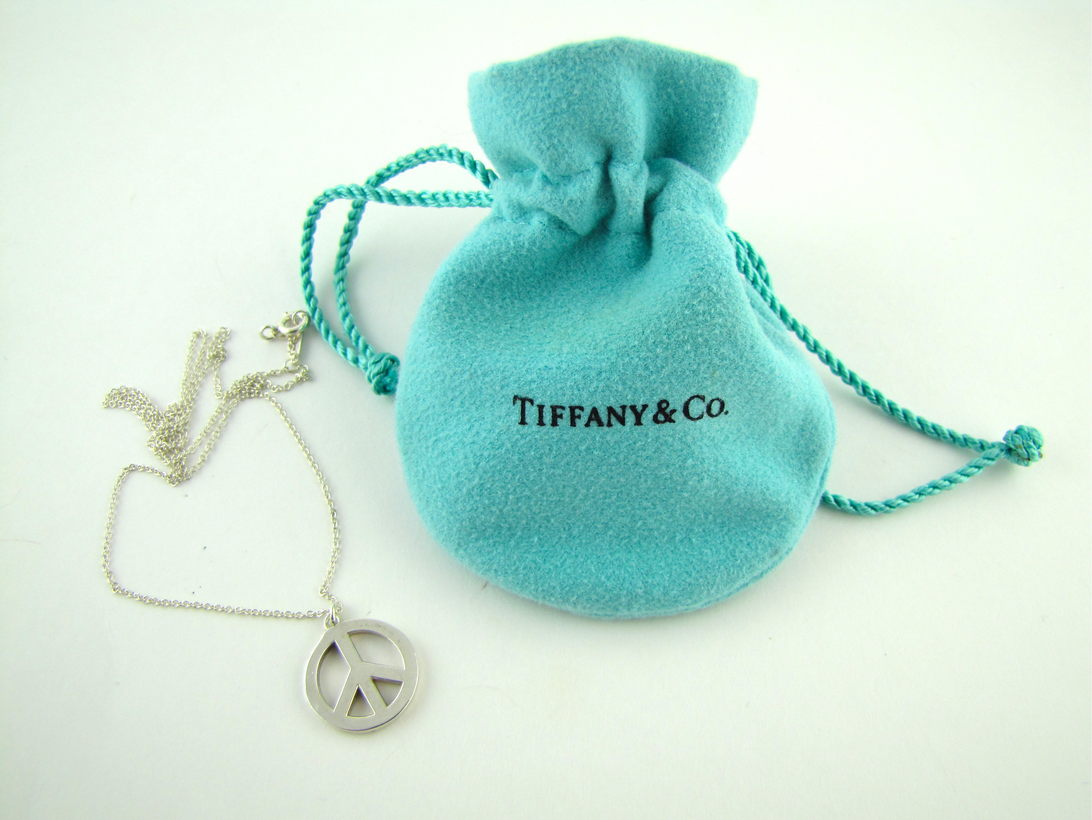 Tiffany & Co. Sterling Peace Pendant and Chain