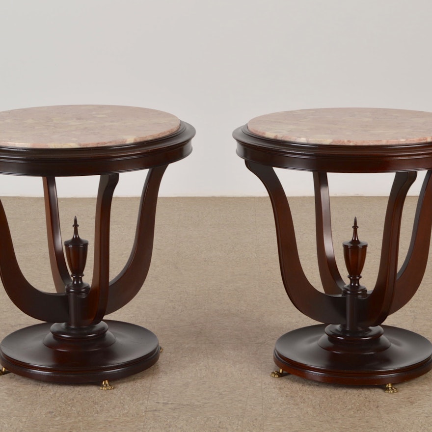 Pair of 1940s Era Victorian Era Marble Topped Tables