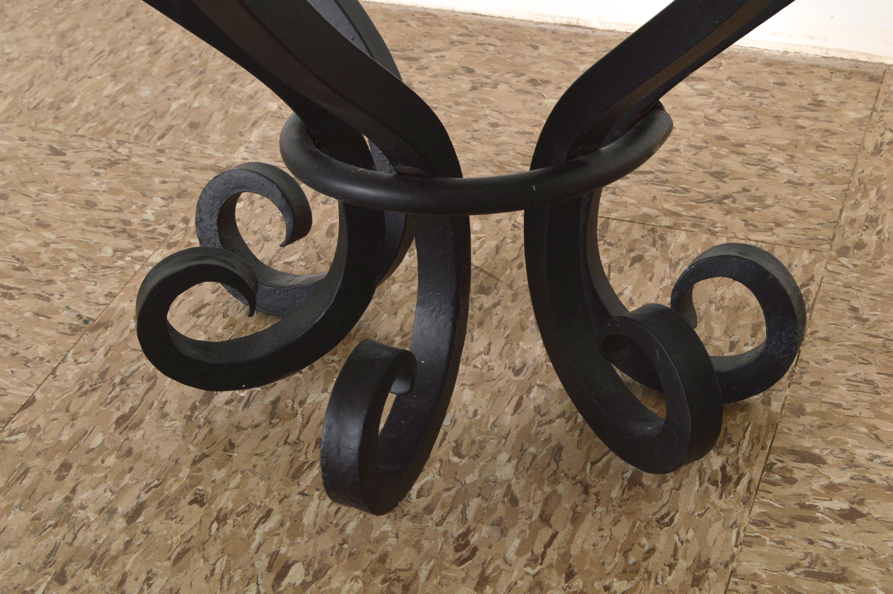 Wrought Iron Drop In Pedestal Wash Stand with Natural Stone Basin