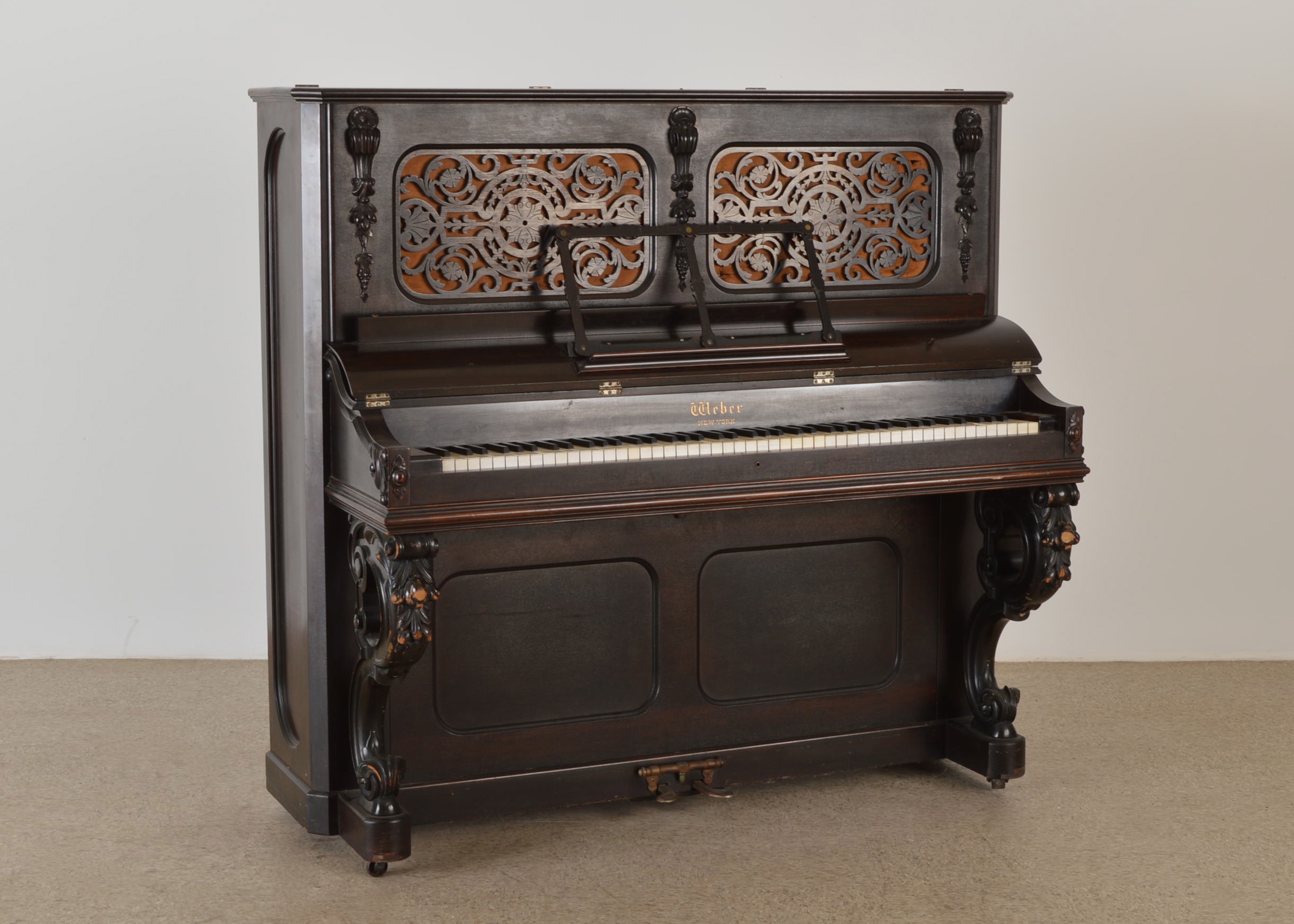 Weber Rococo Victorian Upright Piano, Circa 1880s