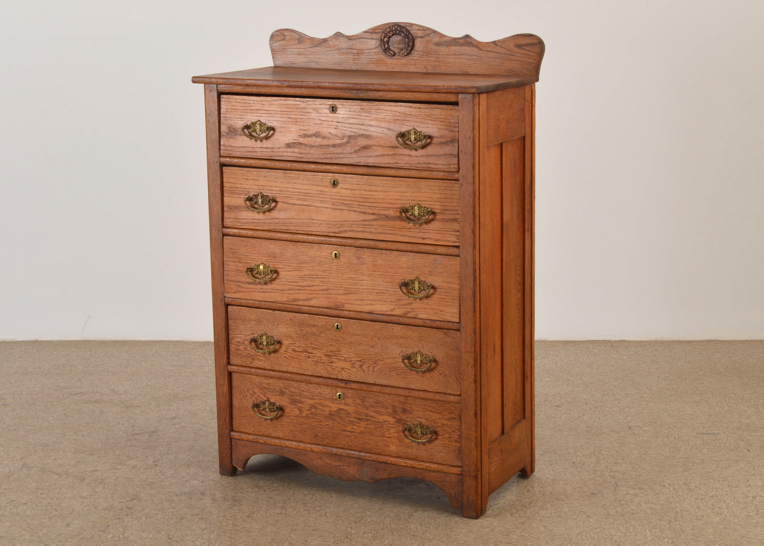 Oak High Boy Dresser