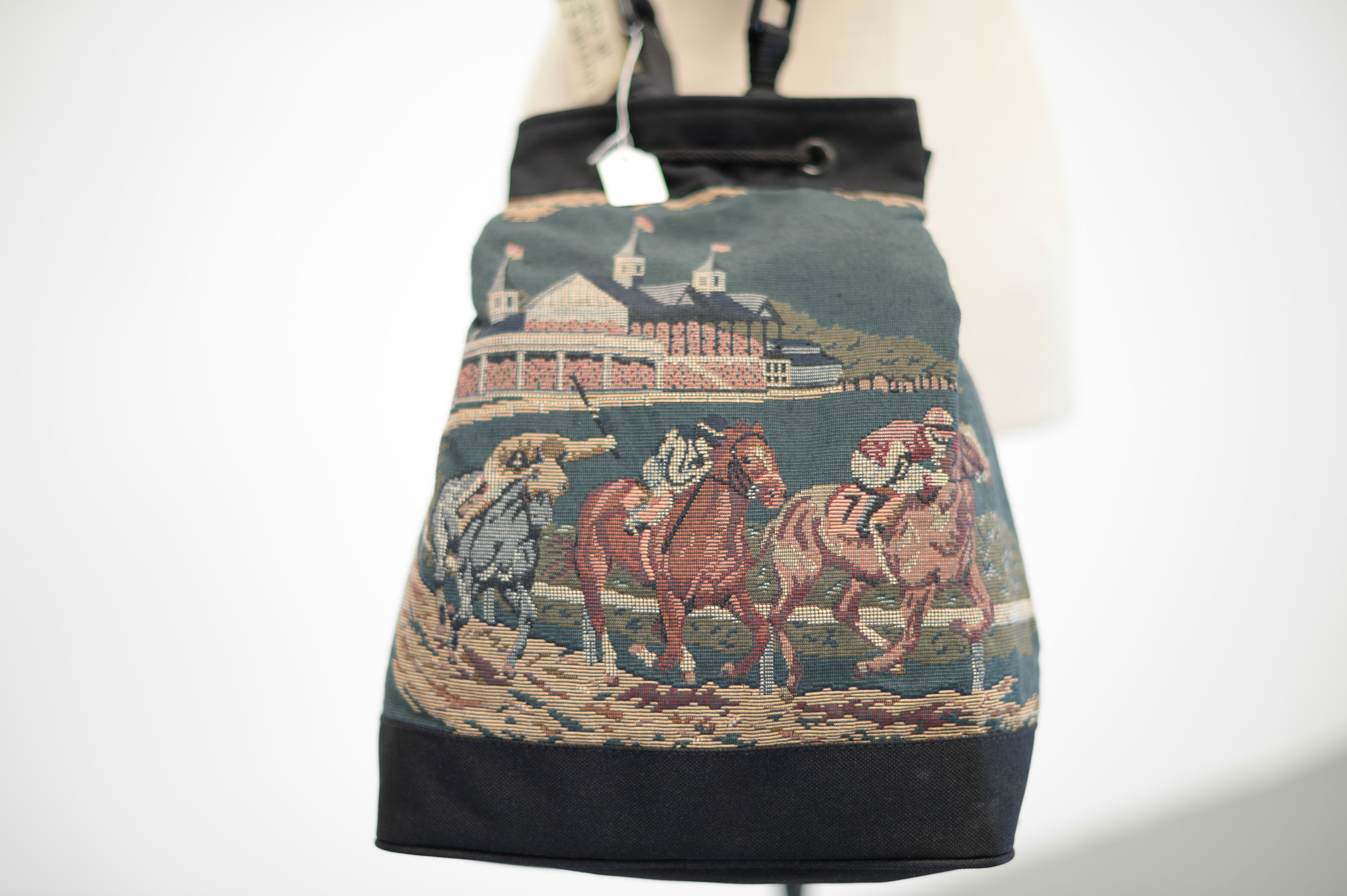 Around the First Turn They Come! Horseracing Scene Tote Bag