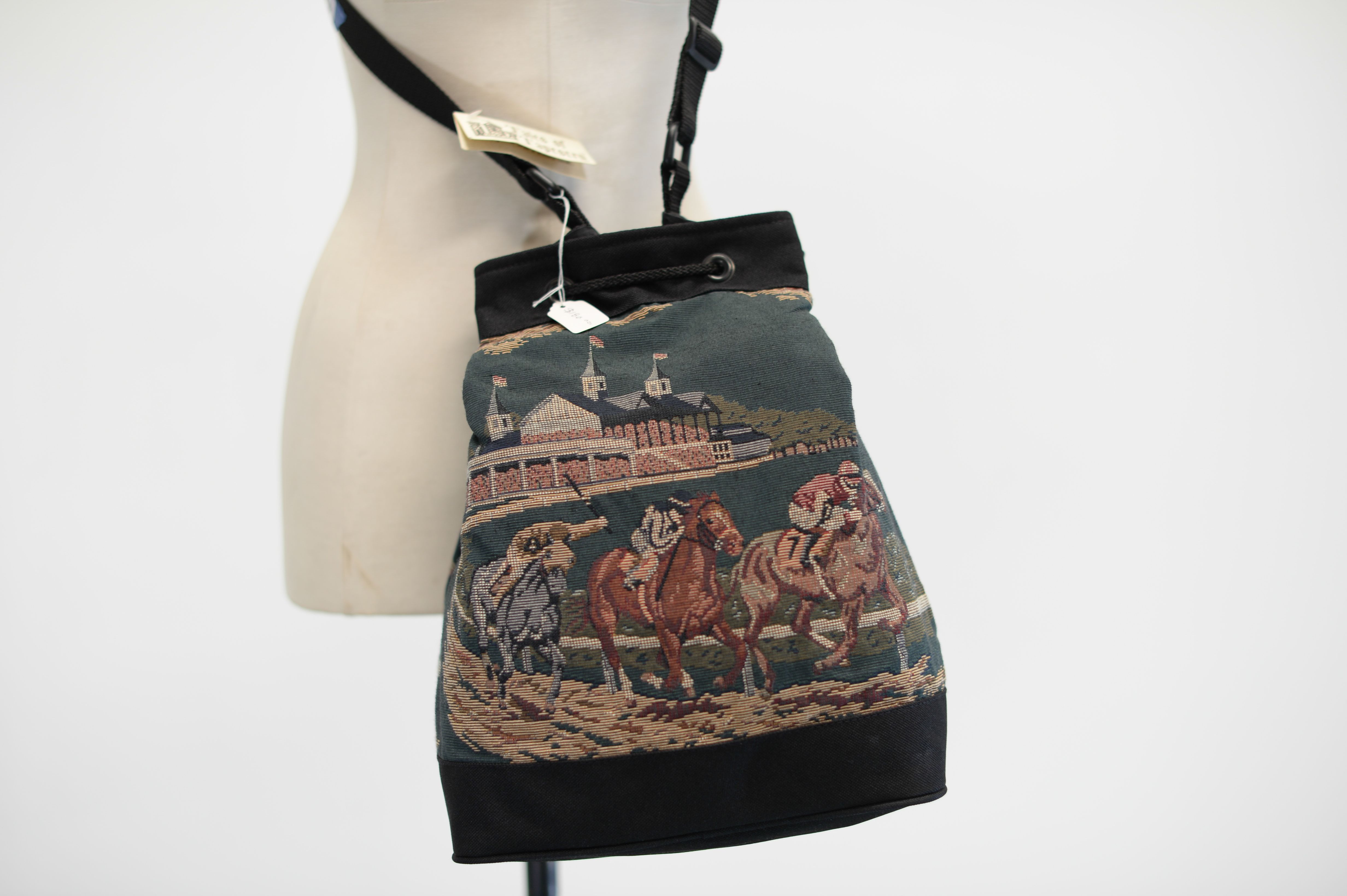 Around the First Turn They Come! Horseracing Scene Tote Bag