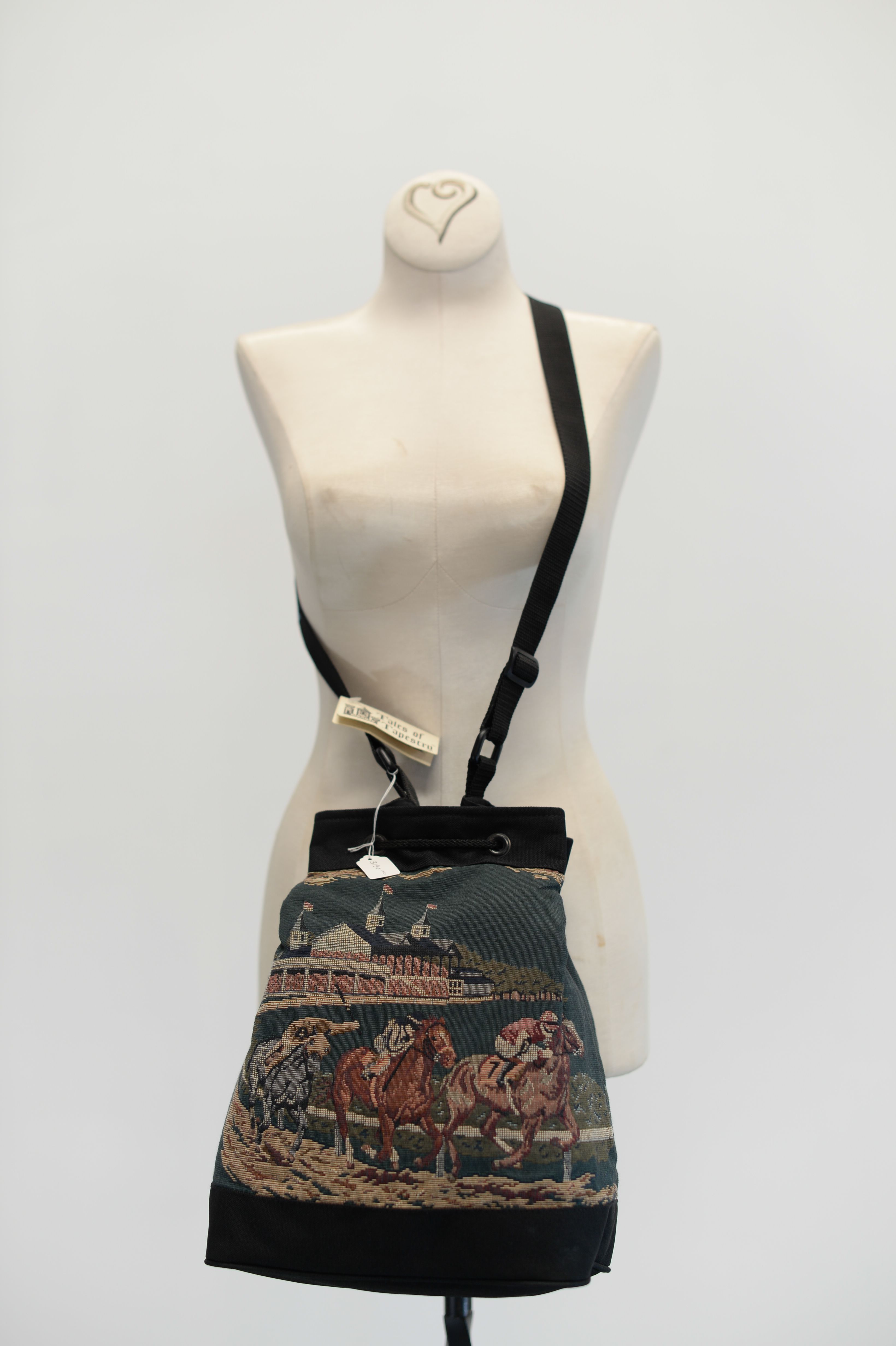 Around the First Turn They Come! Horseracing Scene Tote Bag