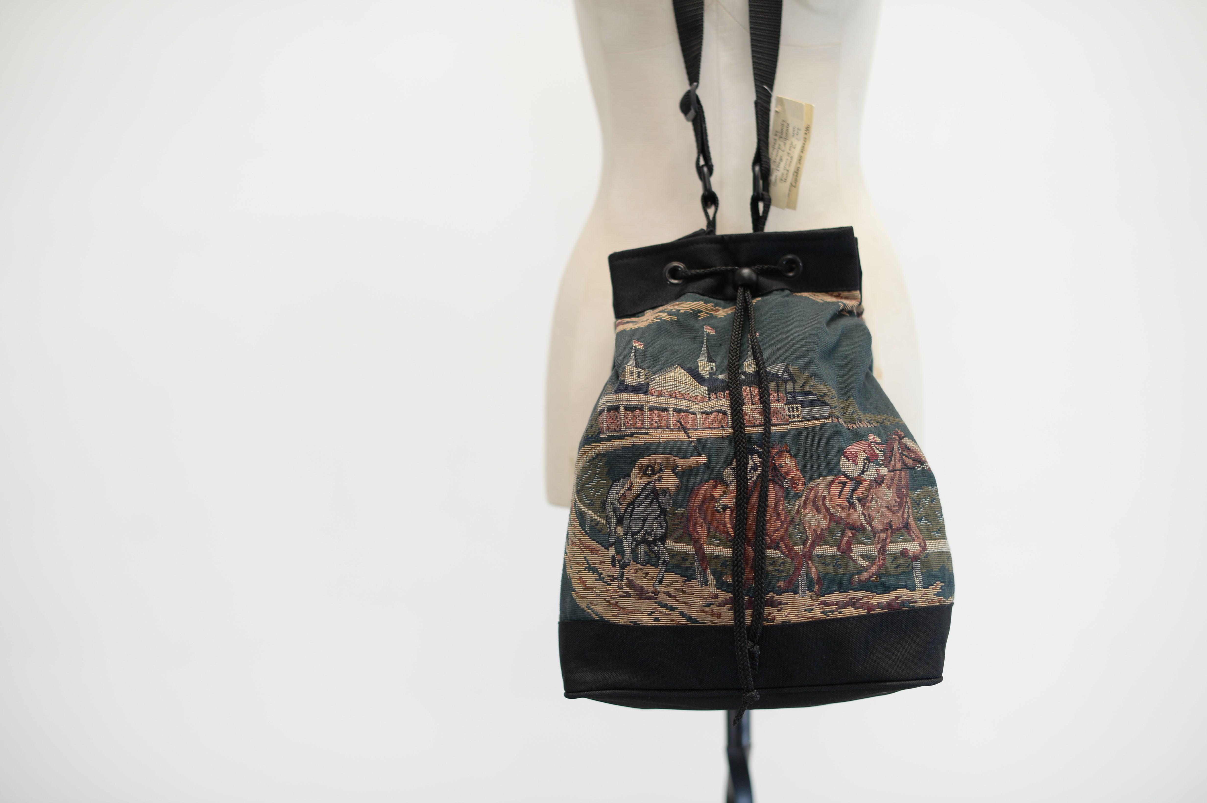 Around the First Turn They Come! Horseracing Scene Tote Bag