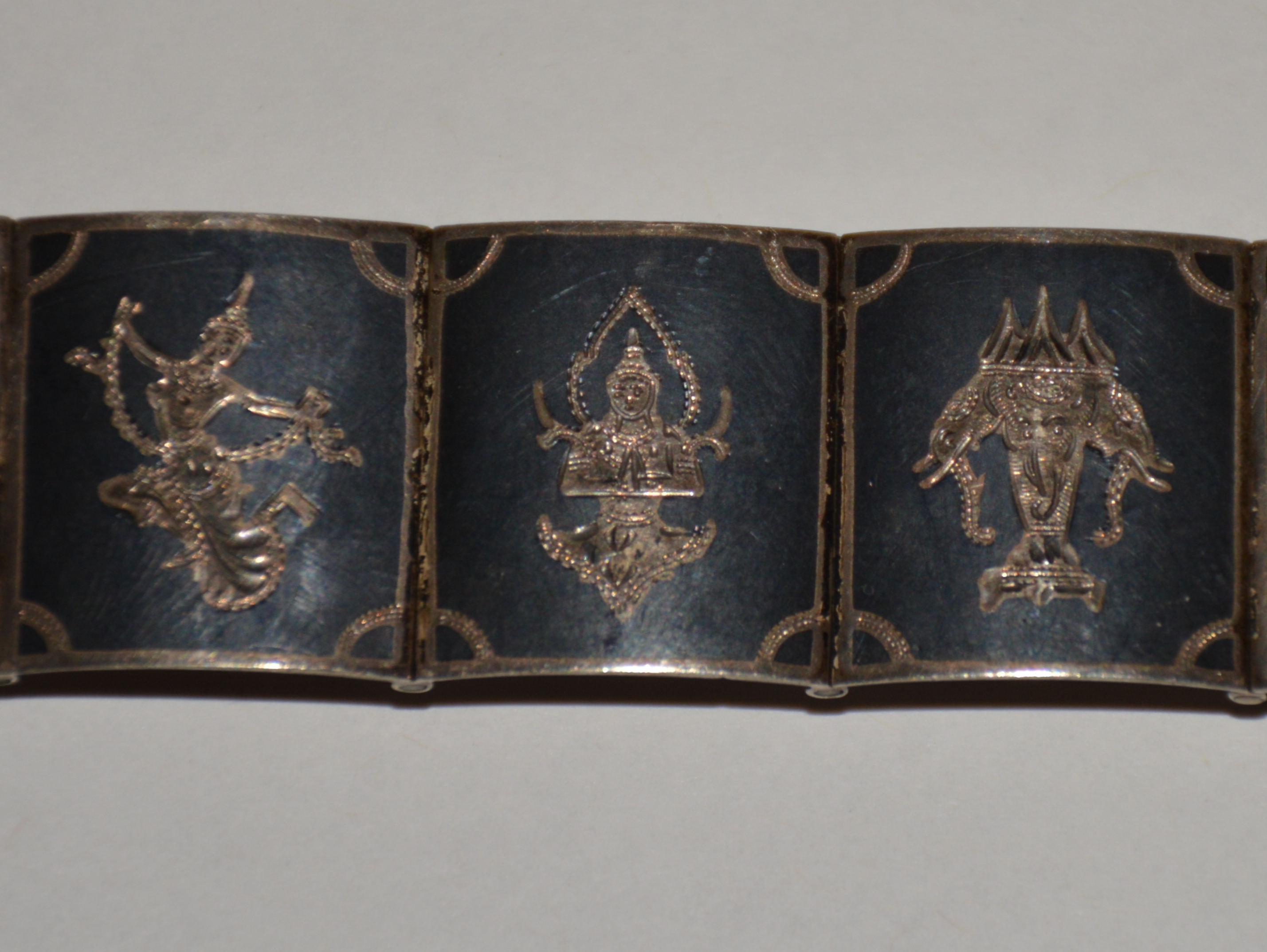 Silver Bracelet with Thai Designs 