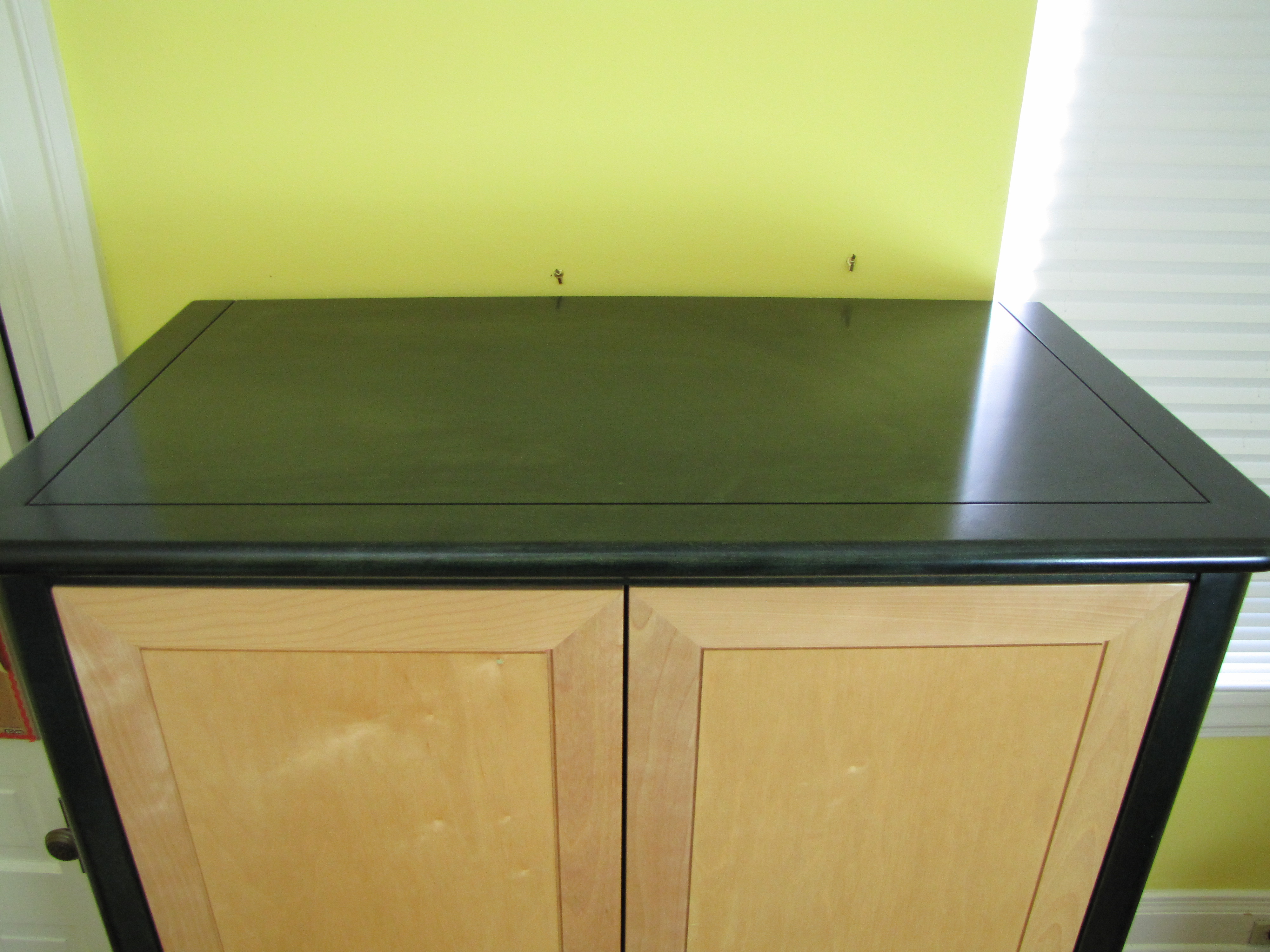 Hunter Green and Light Oak Armoire