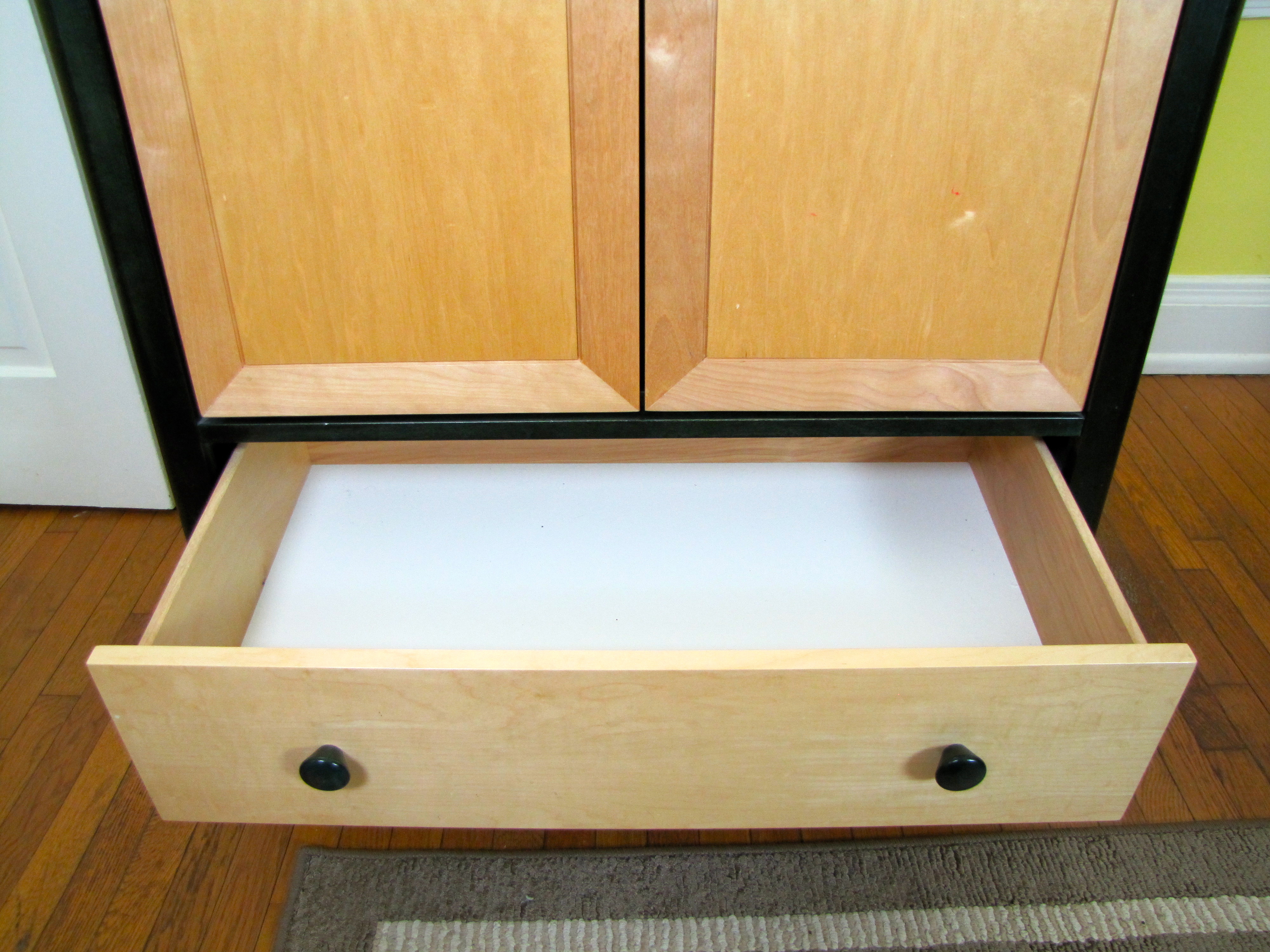 Hunter Green and Light Oak Armoire