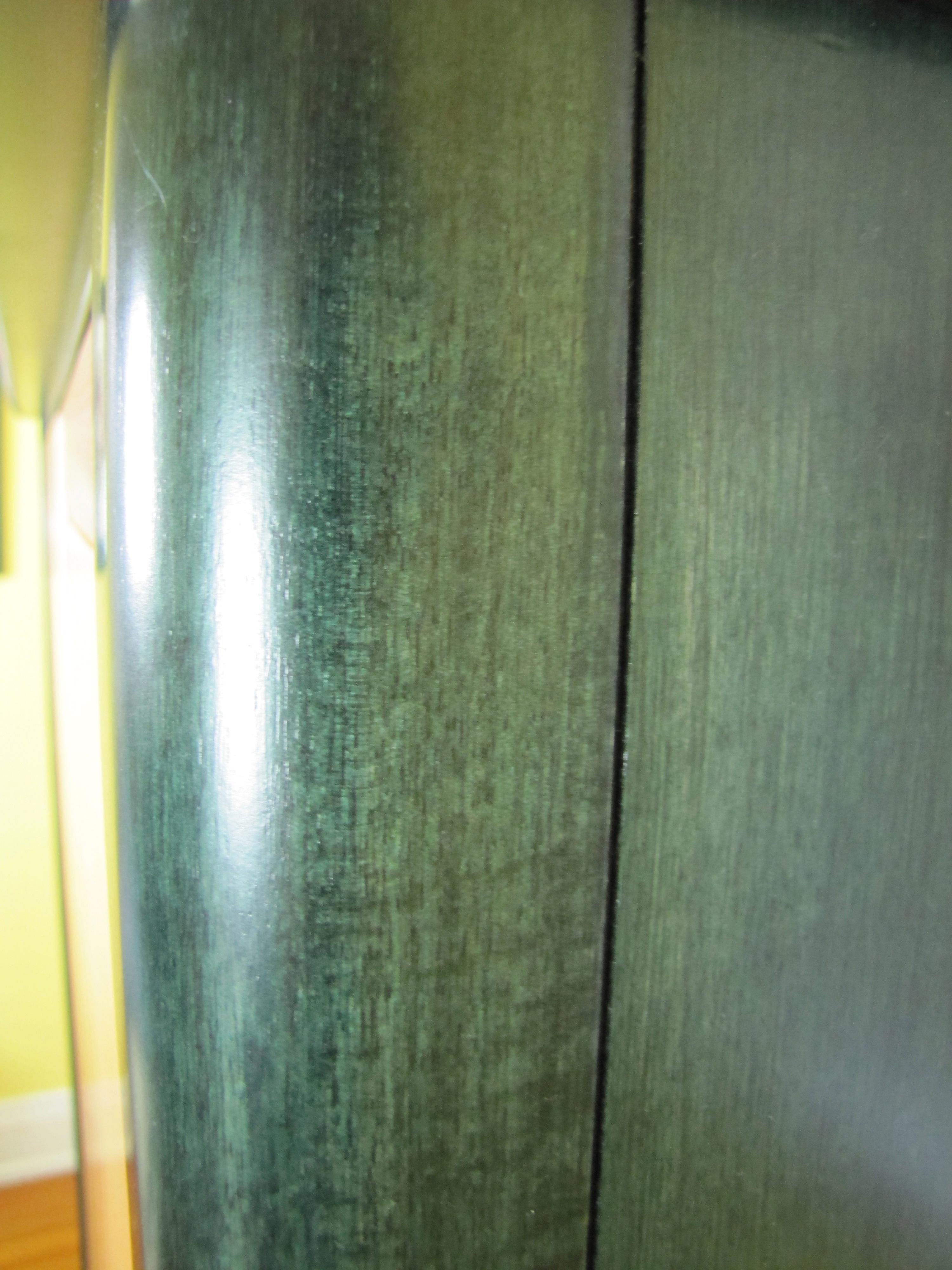 Hunter Green and Light Oak Armoire