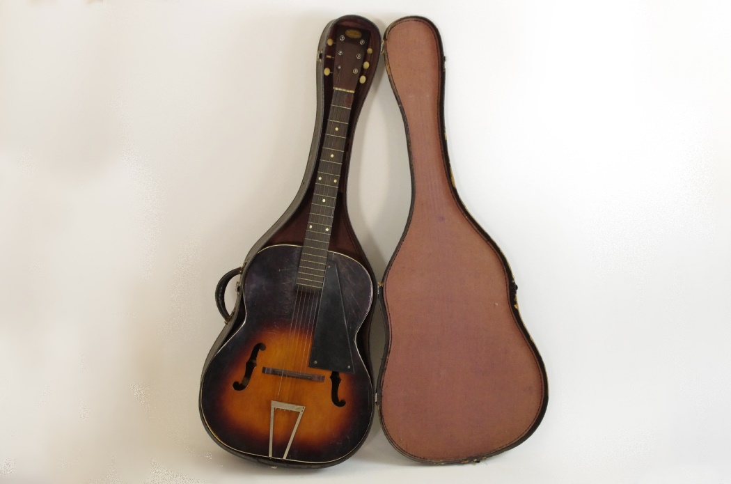 Early 20th Century Stewart Professional Acoustic Guitar with Case