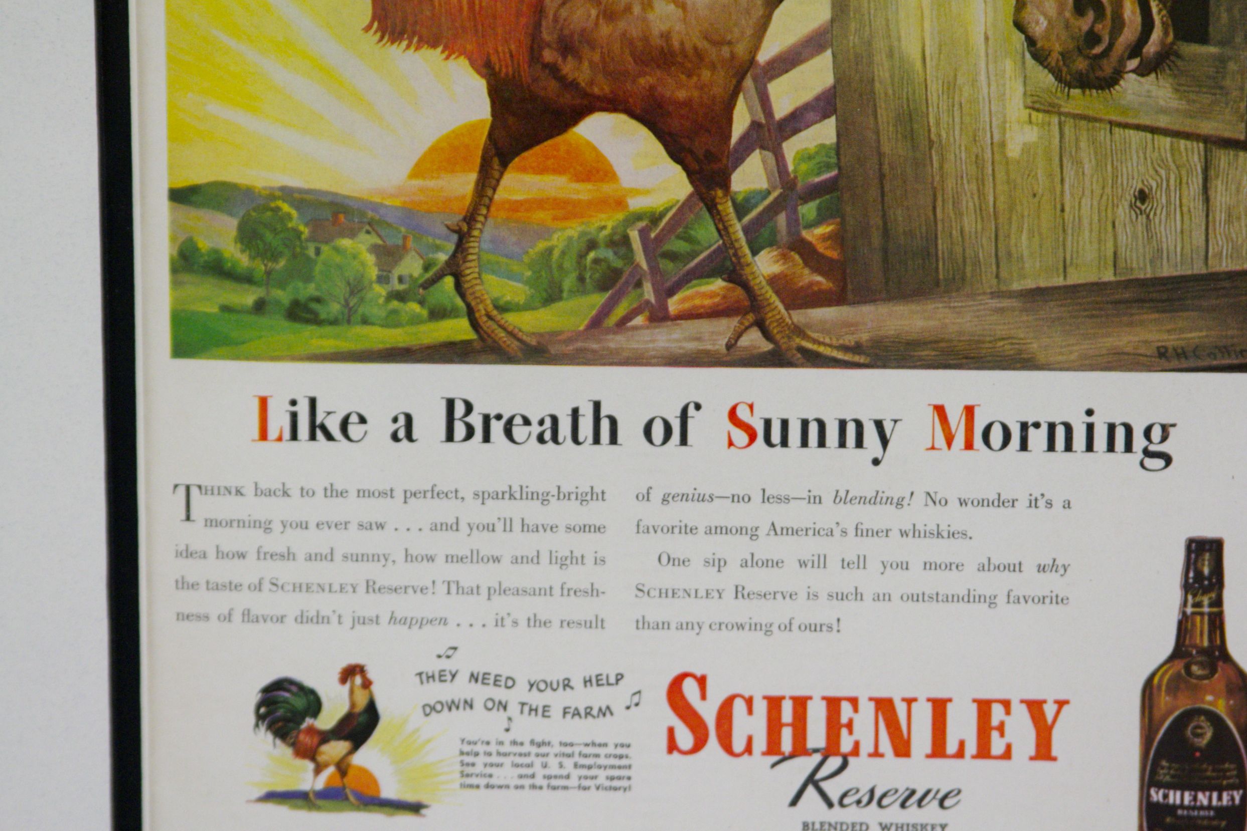 Framed Vintage LIFE Magazine Schenley Reserve Ad