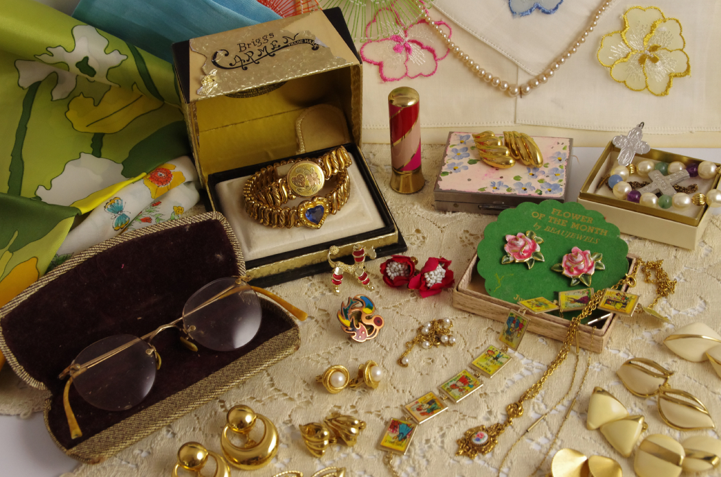 Collection of Women's Vintage Scarves, Jewelry and Accessories