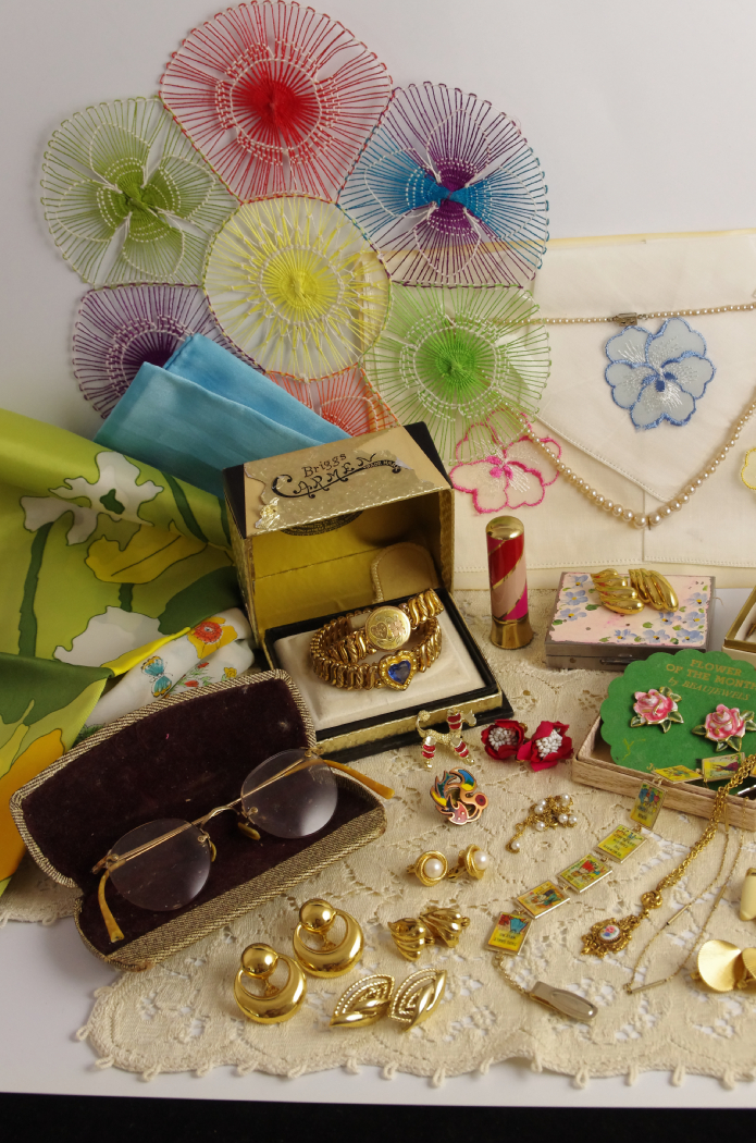 Collection of Women's Vintage Scarves, Jewelry and Accessories
