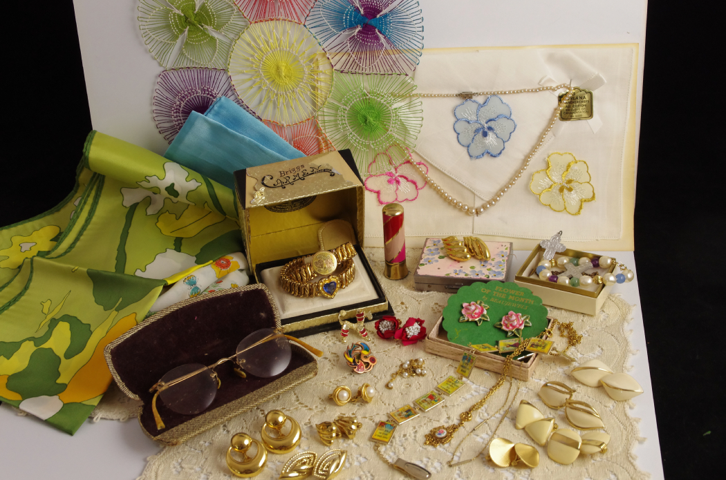 Collection of Women's Vintage Scarves, Jewelry and Accessories