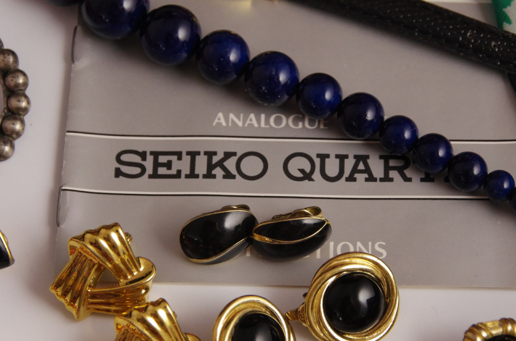 Collection of Vintage Scarves and Jewelry Includes Sterling