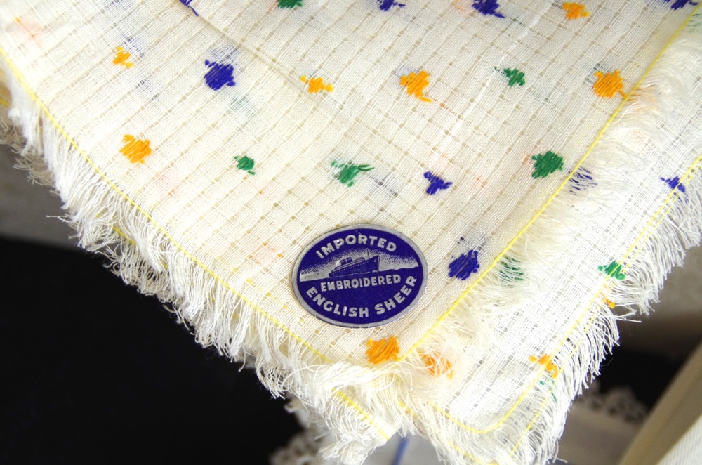 Collection of Lace and Embroidered Linens, with Vintage Clothing