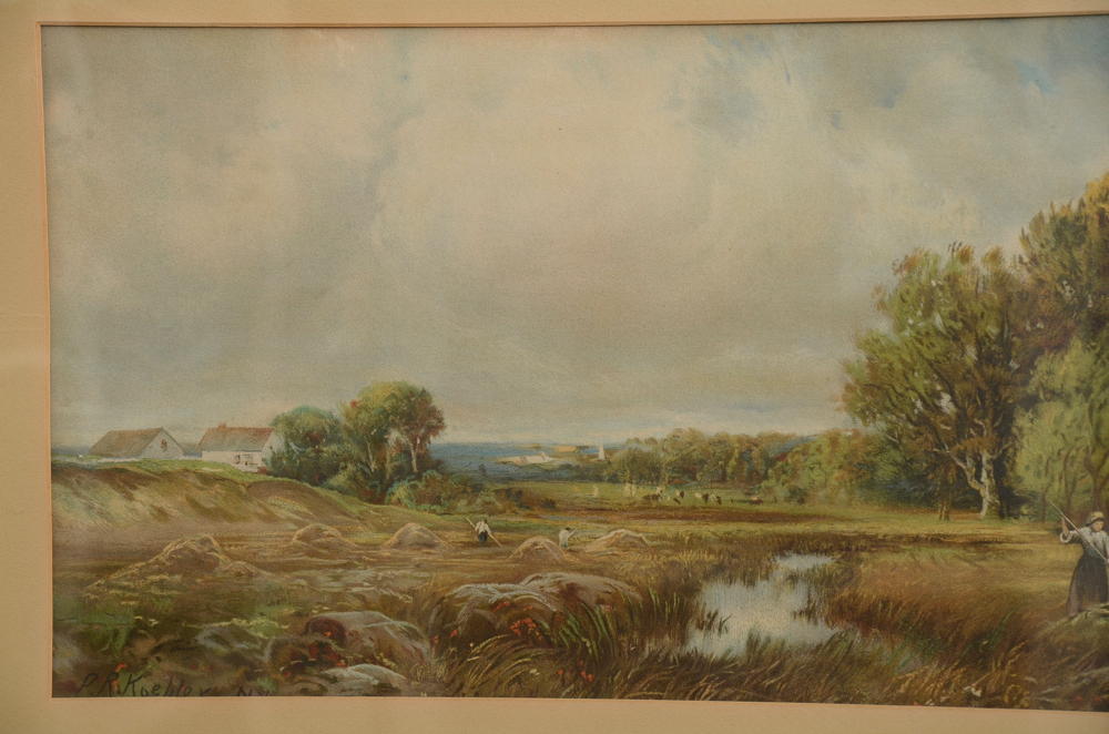 Original Pastel Landscape by Listed Artist P. R. Koehler