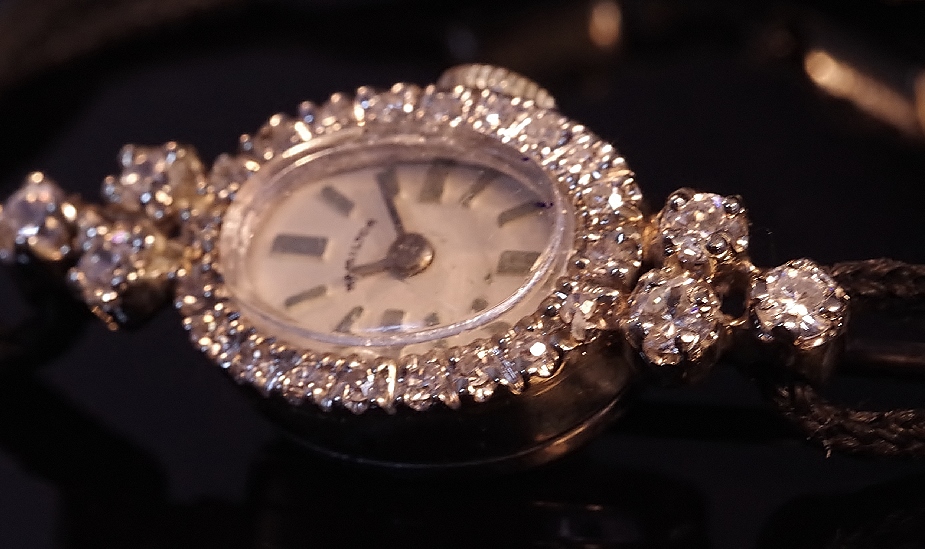 Exquisite 14K White Gold and Diamond Hamilton Ladies Watch 