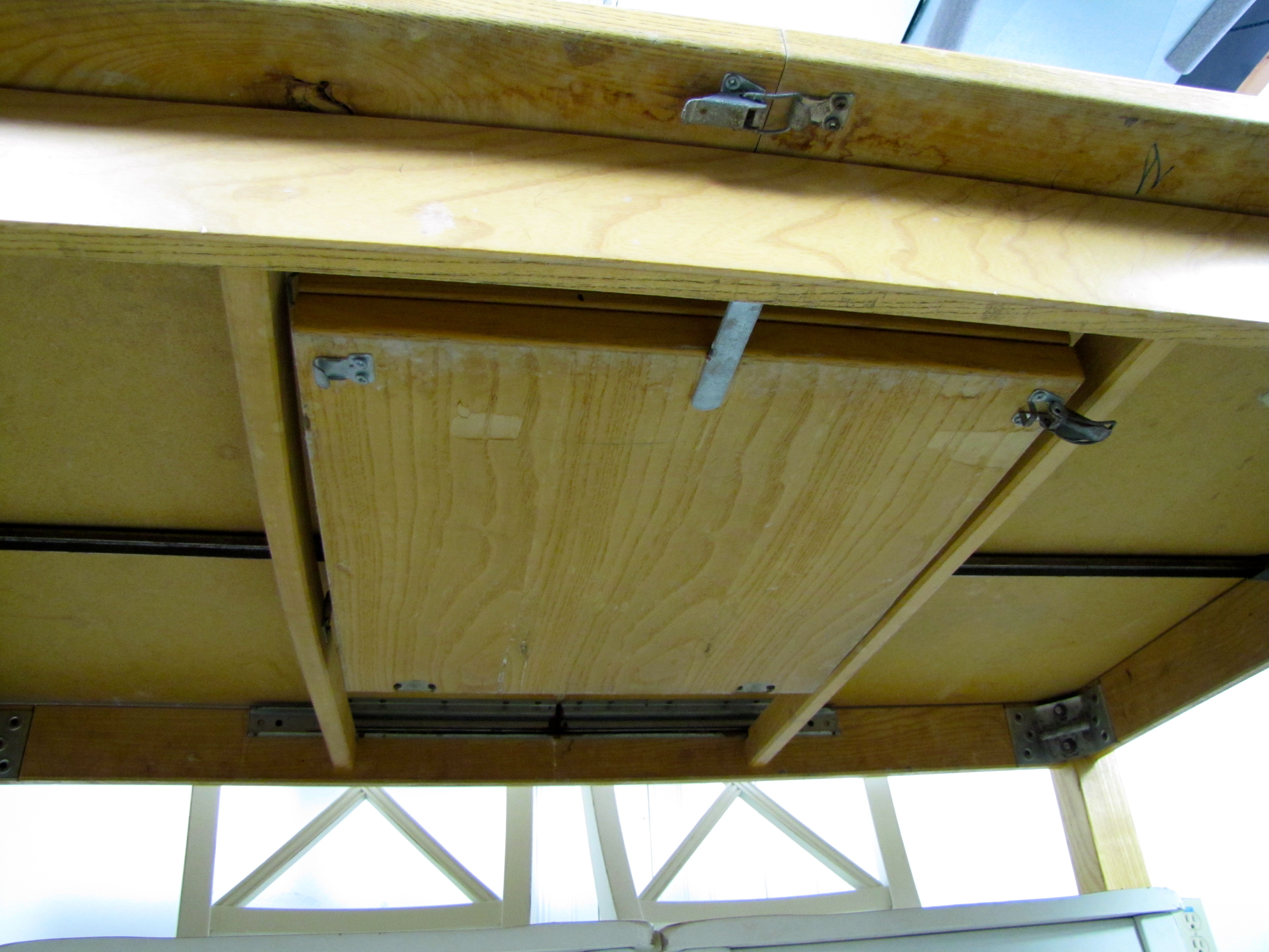 Tile Top Kitchen Table with Six Wooden Cross Back Side Chairs