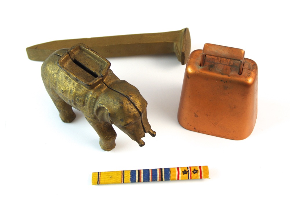 Wood Drawer Shelf filled with Vintage Men's Accesories 