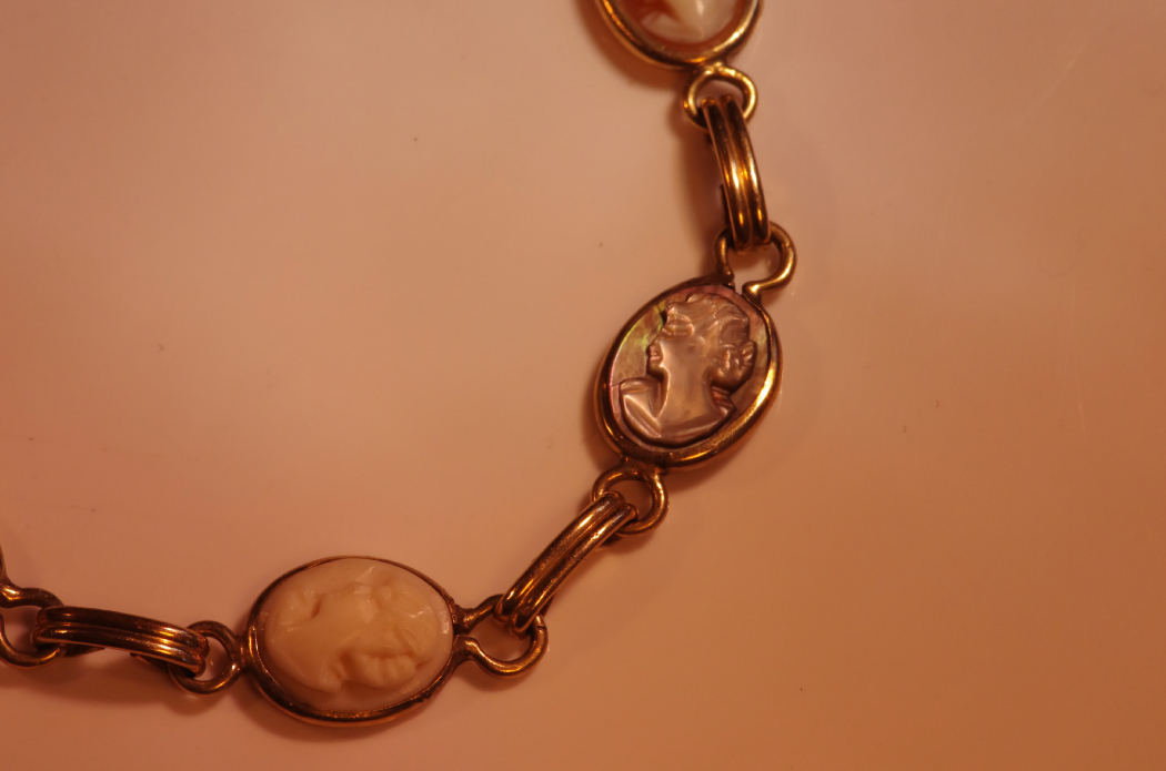 Antique Cameo Bracelet in Gold Filled Setting