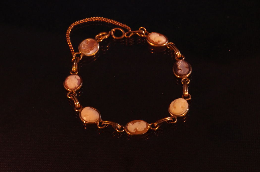 Antique Cameo Bracelet in Gold Filled Setting