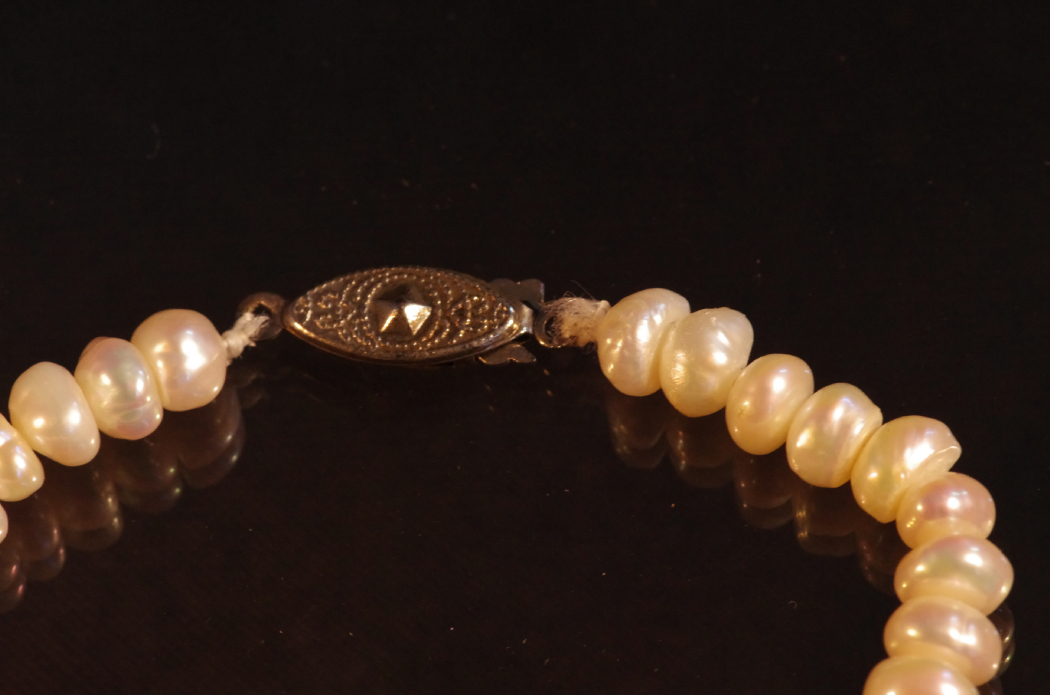 'Button Pearl' Freshwater Pearl Bracelet with Silver Clasp