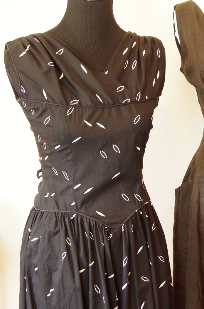 Three Vintage Dresses in Black and White