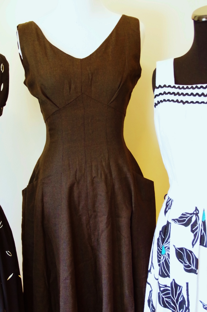 Three Vintage Dresses in Black and White
