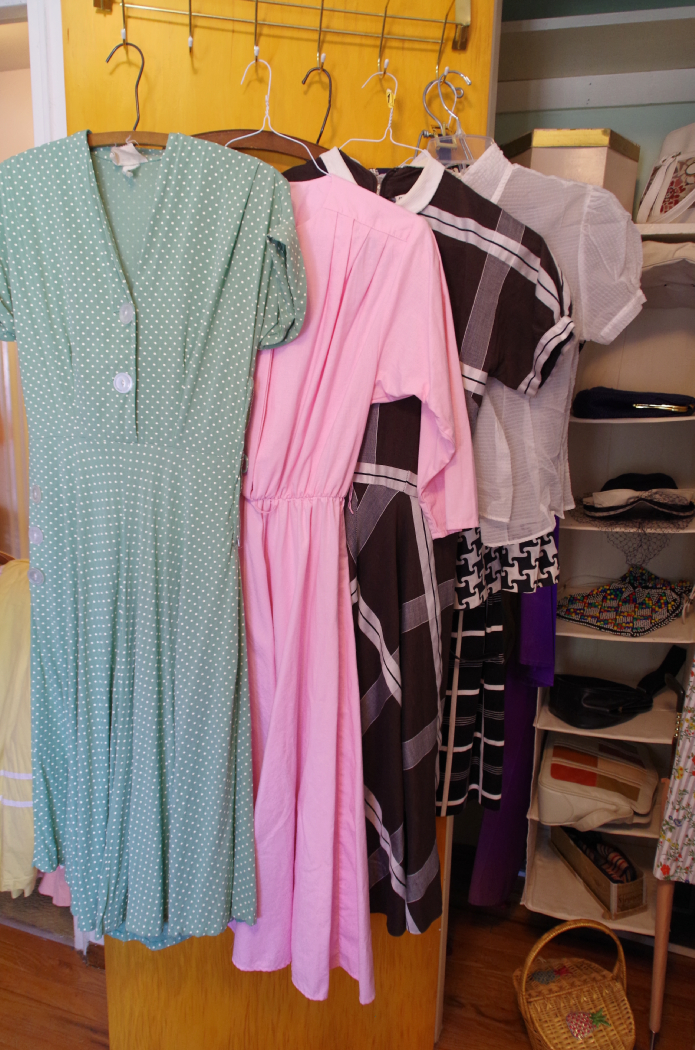 Collection of Vintage Clothing, with Closet Orgainzers